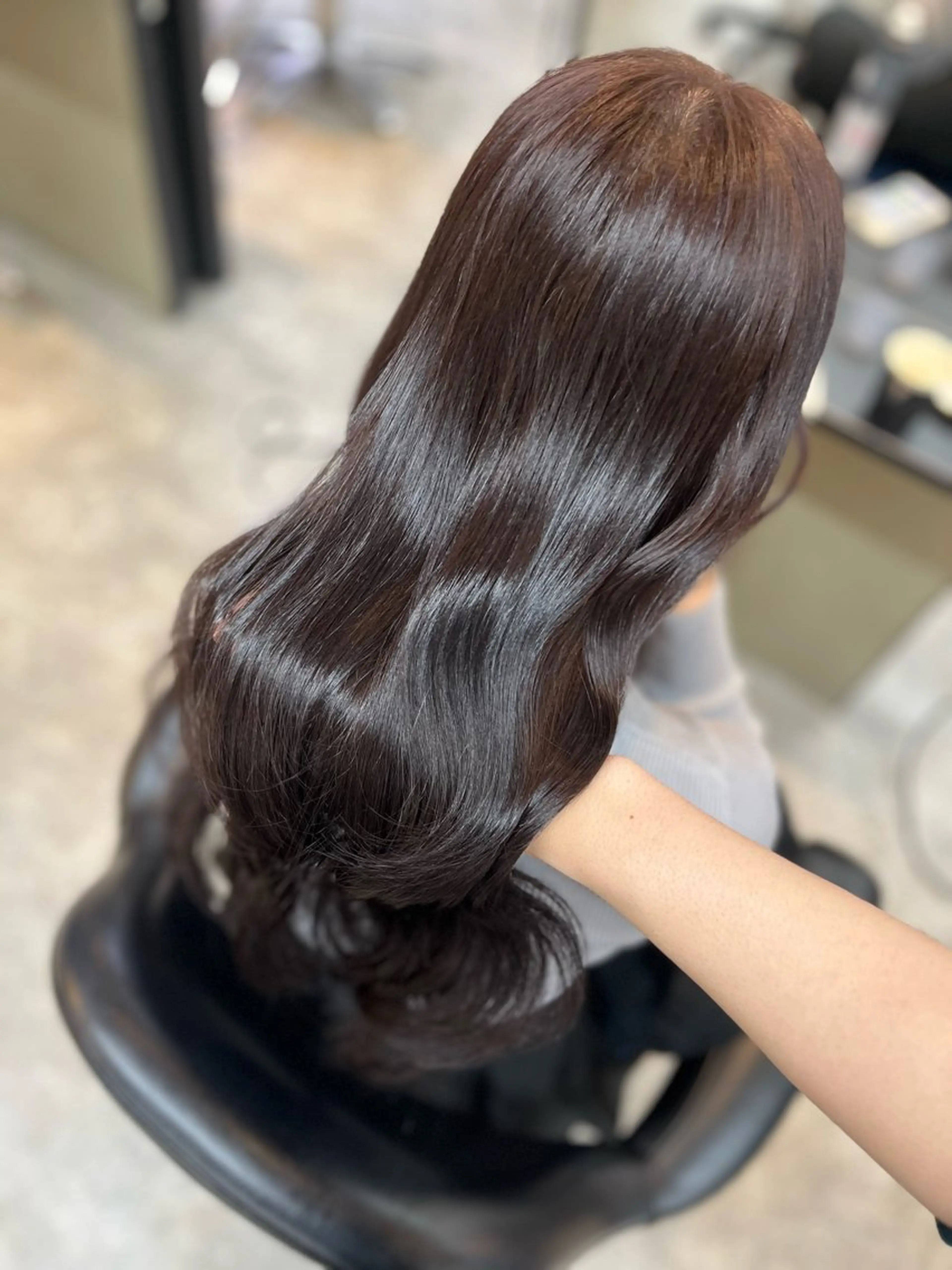 ロング カラー グレージュ ラベンダーカラー ラベンダーグレージュ ラベンダーグレー ヘアカラー トリートメント kanato🇰🇷 【札幌韓国ヘア】のヘアスタイル