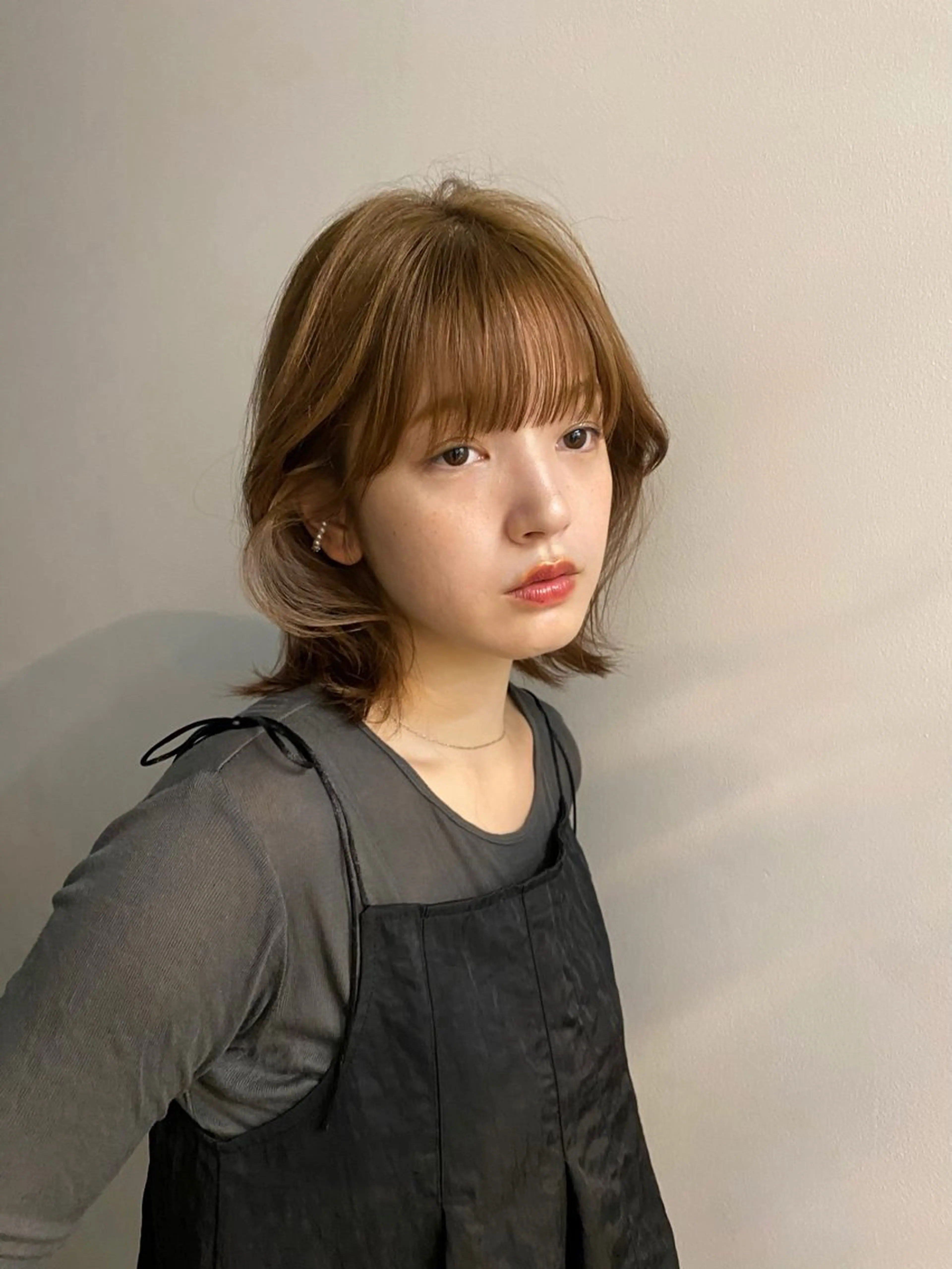 ミディアム カラー ベージュカラー yamashita moekaのヘアスタイル