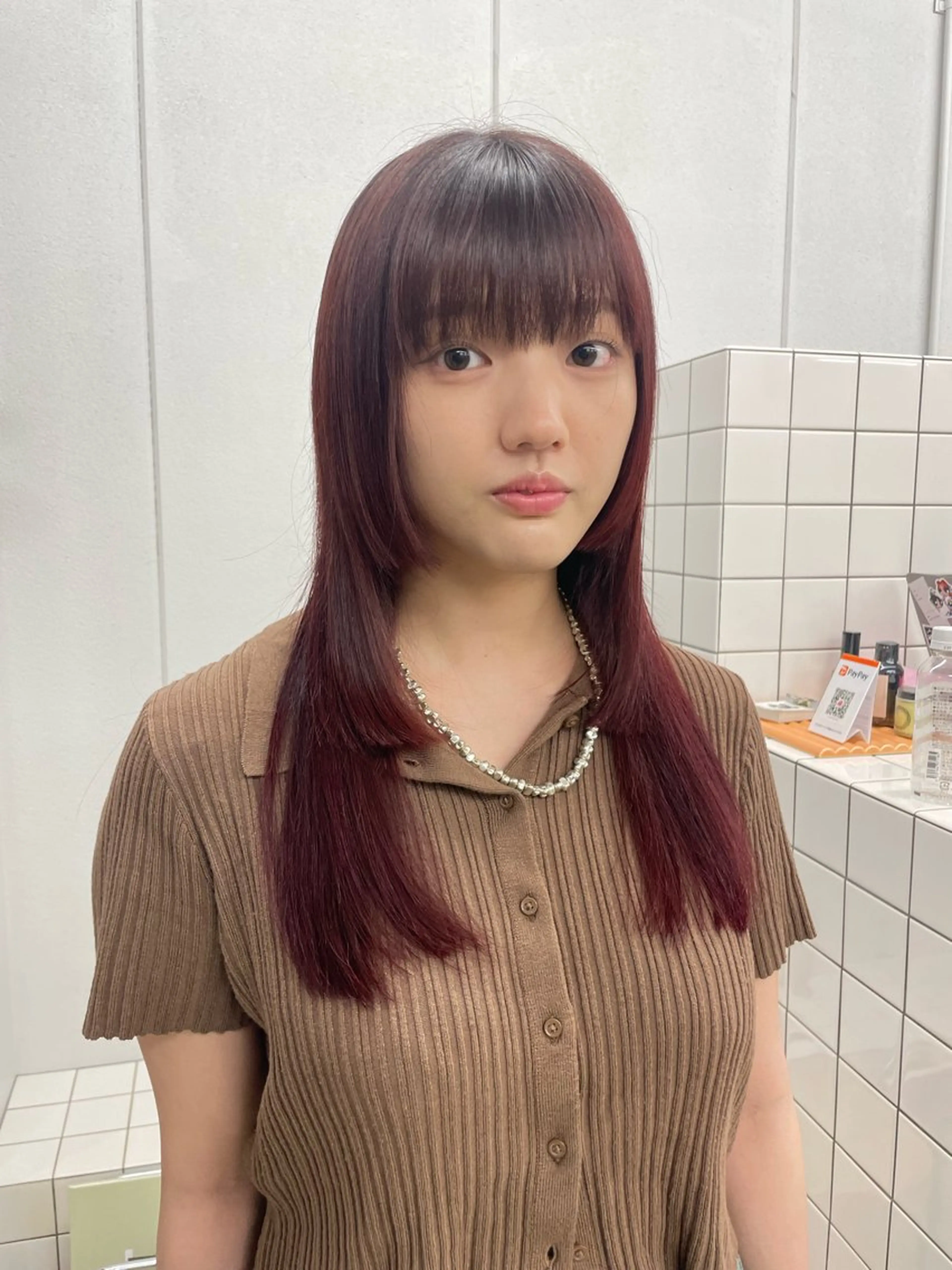 セミロング カラー カット ヘアカラー トリートメント 関 京磨のヘアスタイル