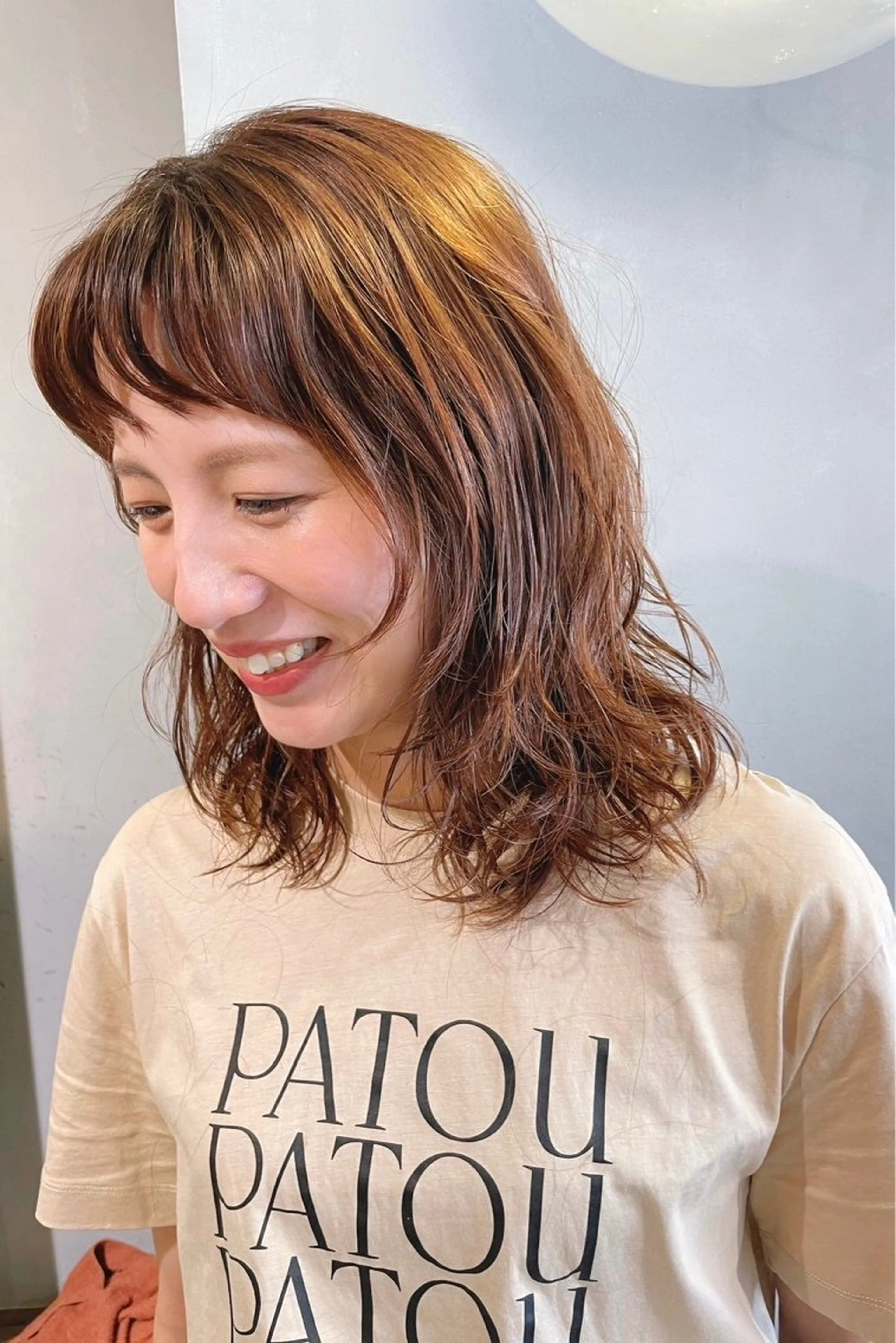 ミディアム パーマ 🎀暖色カラー 西川芽依🎀のヘアスタイル