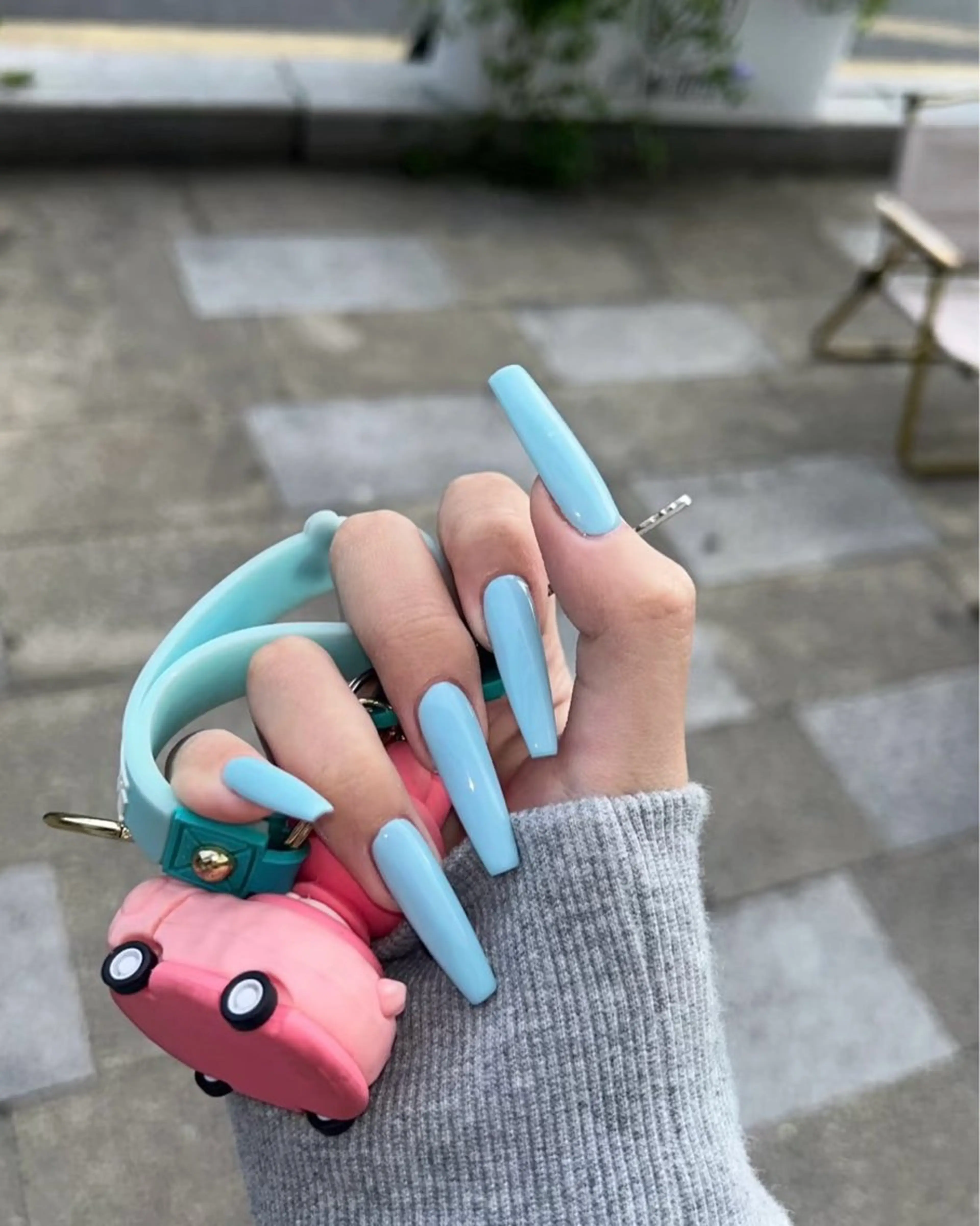 ネイル フレンチネイル キラキラネイル ロングネイル スカルプネイル 春ネイル ハンドネイル West coast nail salon所属・Tina ティナのネイルデザイン