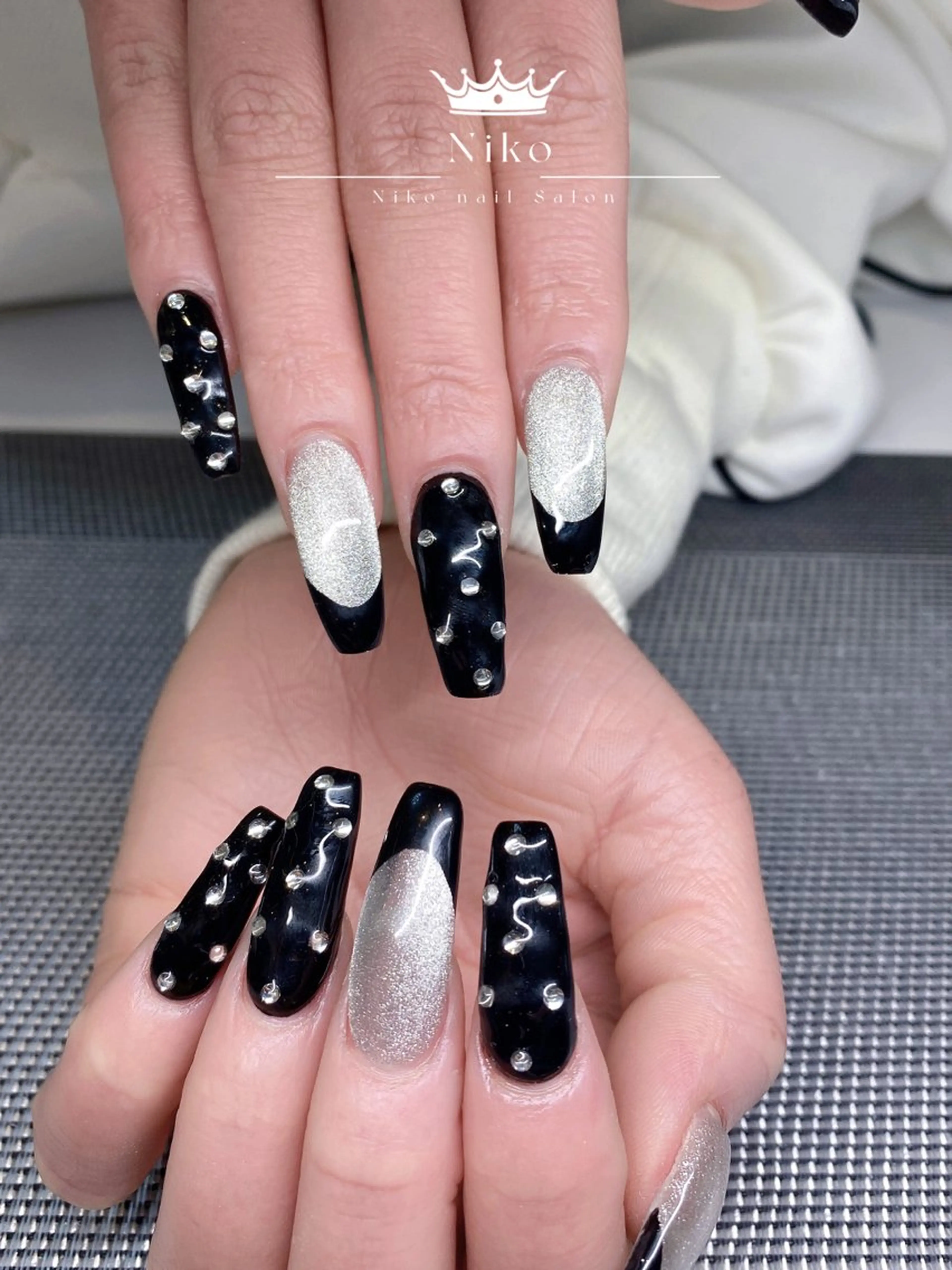 ネイル 長さ出し ジェルネイル ハート 韓国ネイル ニュアンスネイル Niko nailサロンのネイルデザイン