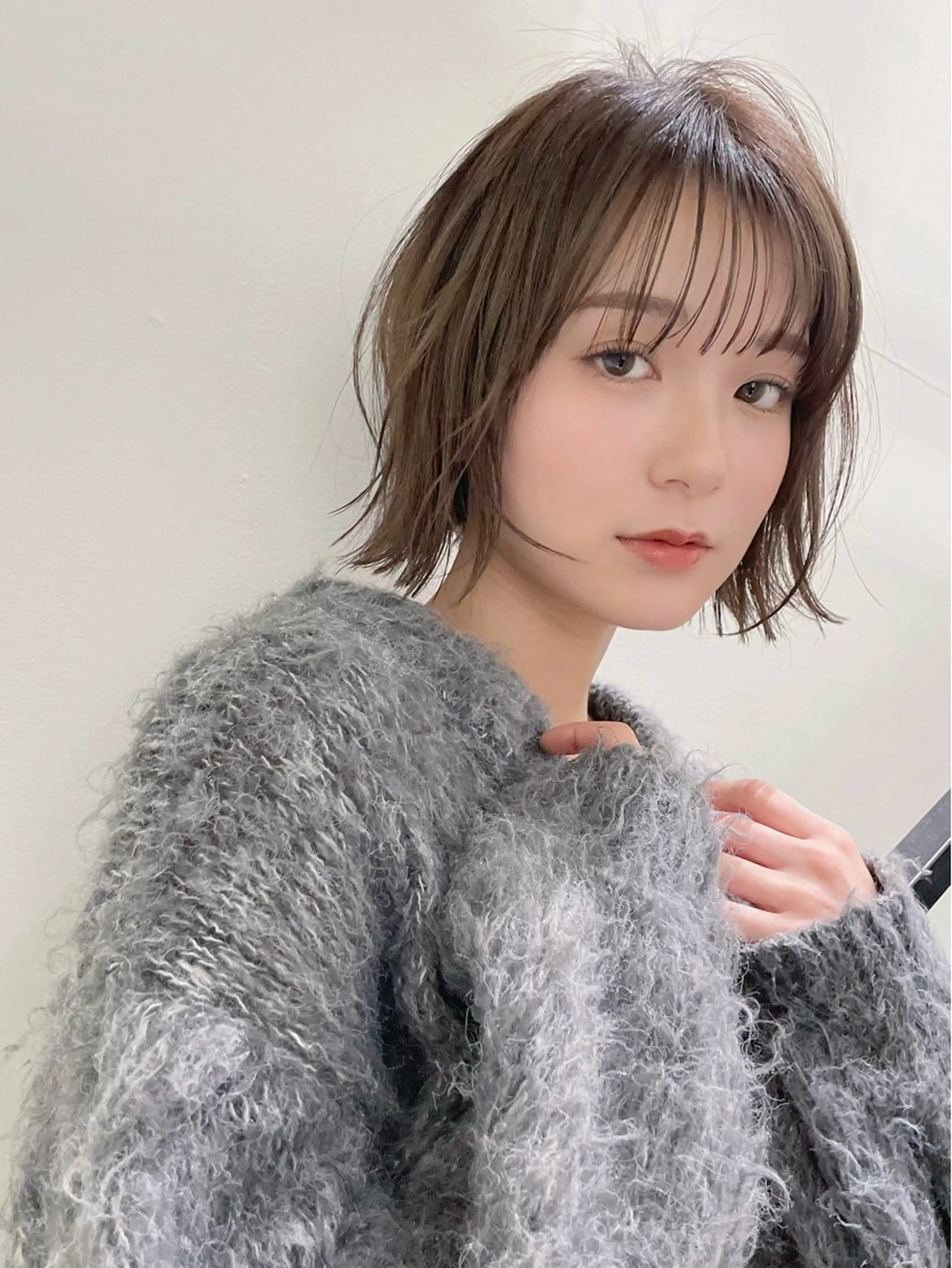 ショート カラー ベージュカラー ブラウンカラー ボブ 小顔カット 小顔ボブ jilblanカホのヘアスタイル