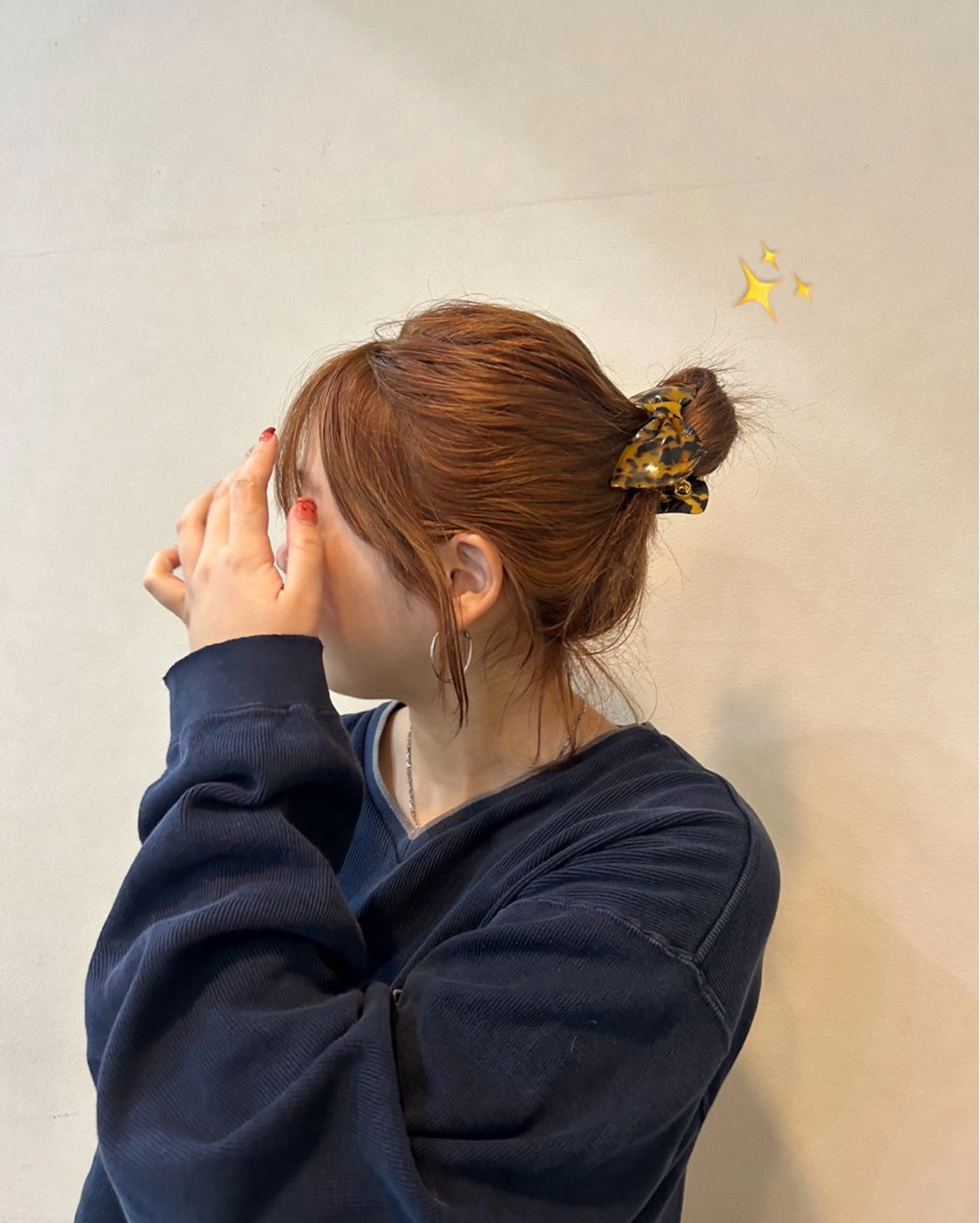 ミディアム カラー オレンジ ボブ/透明感カラー 🧸YUI❤️のヘアスタイル