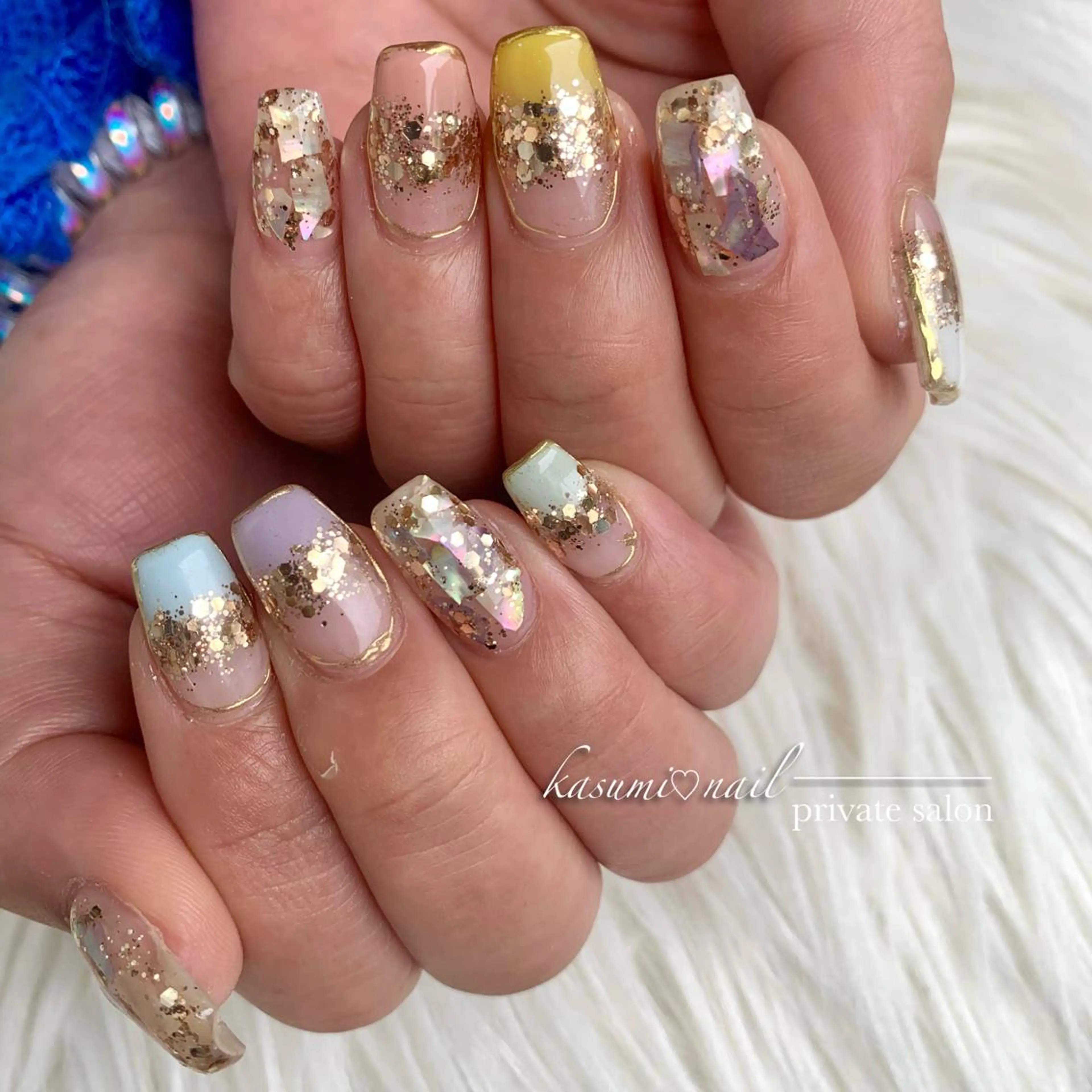 ネイル アートネイル フットネイル フレンチネイル ロングネイル マグネットネイル KASUMI♡ Nailのネイルデザイン