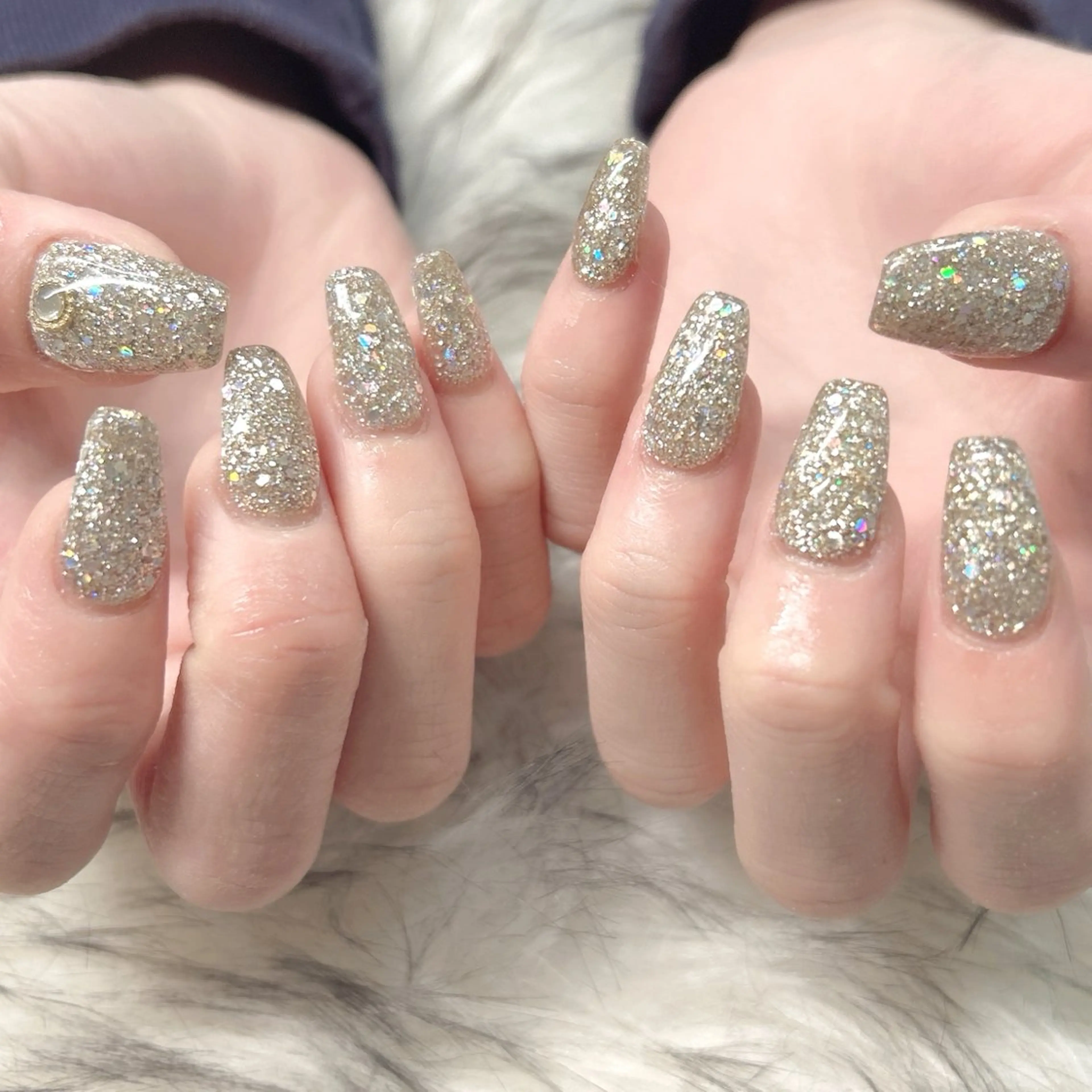 ネイル ラメ(グリッター) ワンカラーネイル ハンドネイル nail salon angeのネイルデザイン