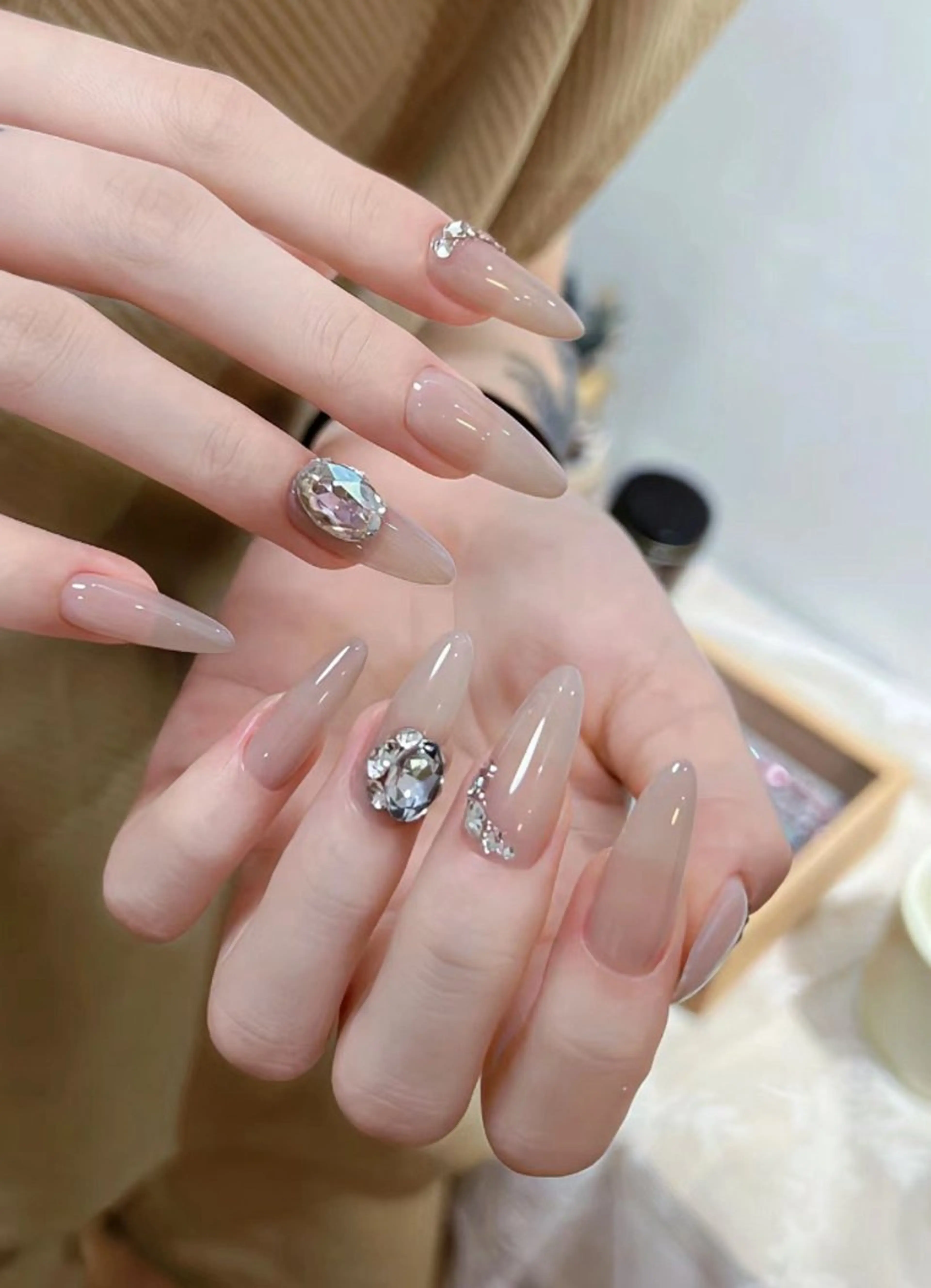 ネイル 韓国ネイル ピンク ピンクベージュ ワンホンネイル ハンドネイル JJ nail salonのネイルデザイン