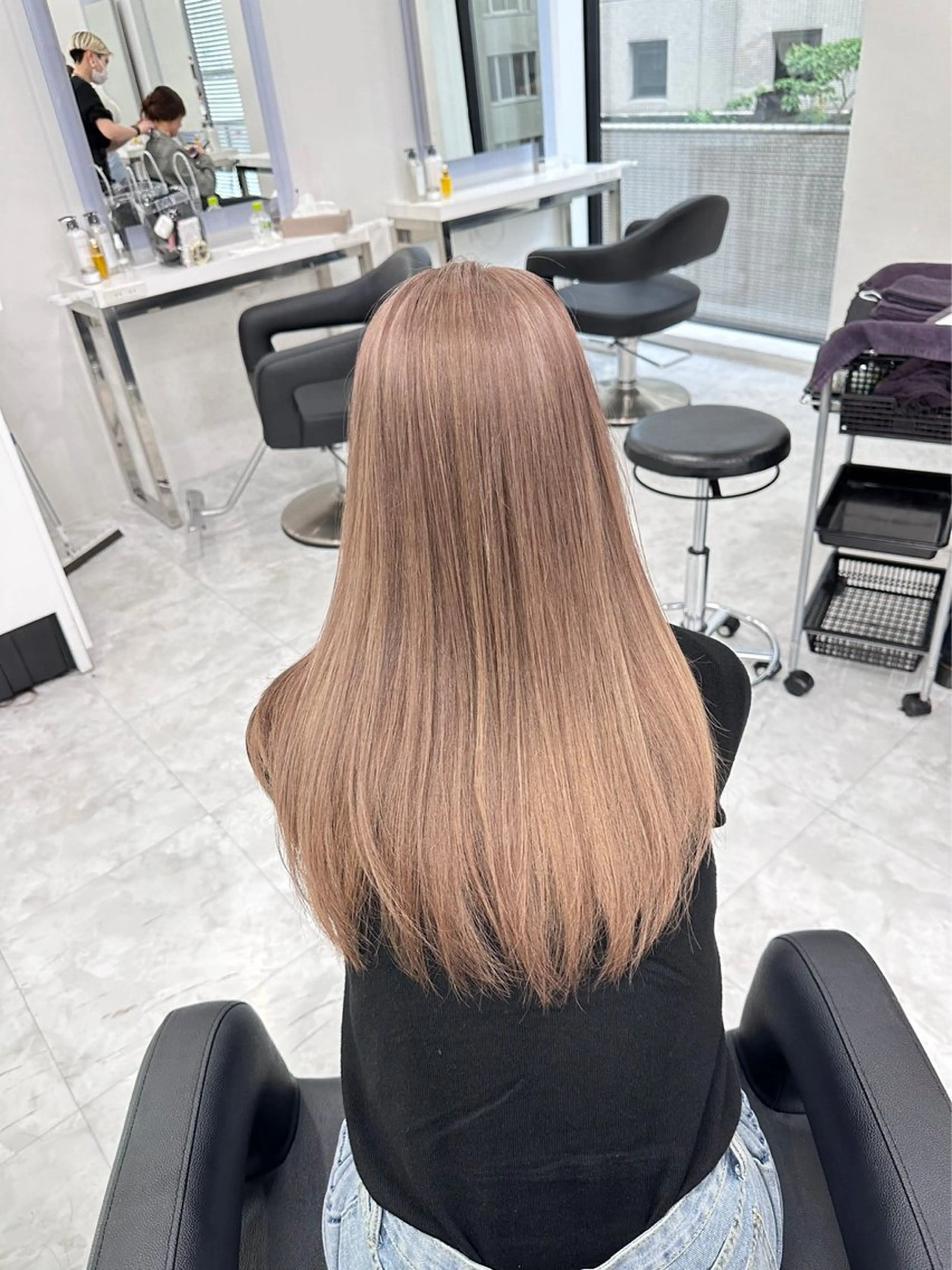ロング カラー ヘアカラー トリートメント ヘアセット ベージュ‎/ダブルカ ラー/RINKA🎀のヘアスタイル
