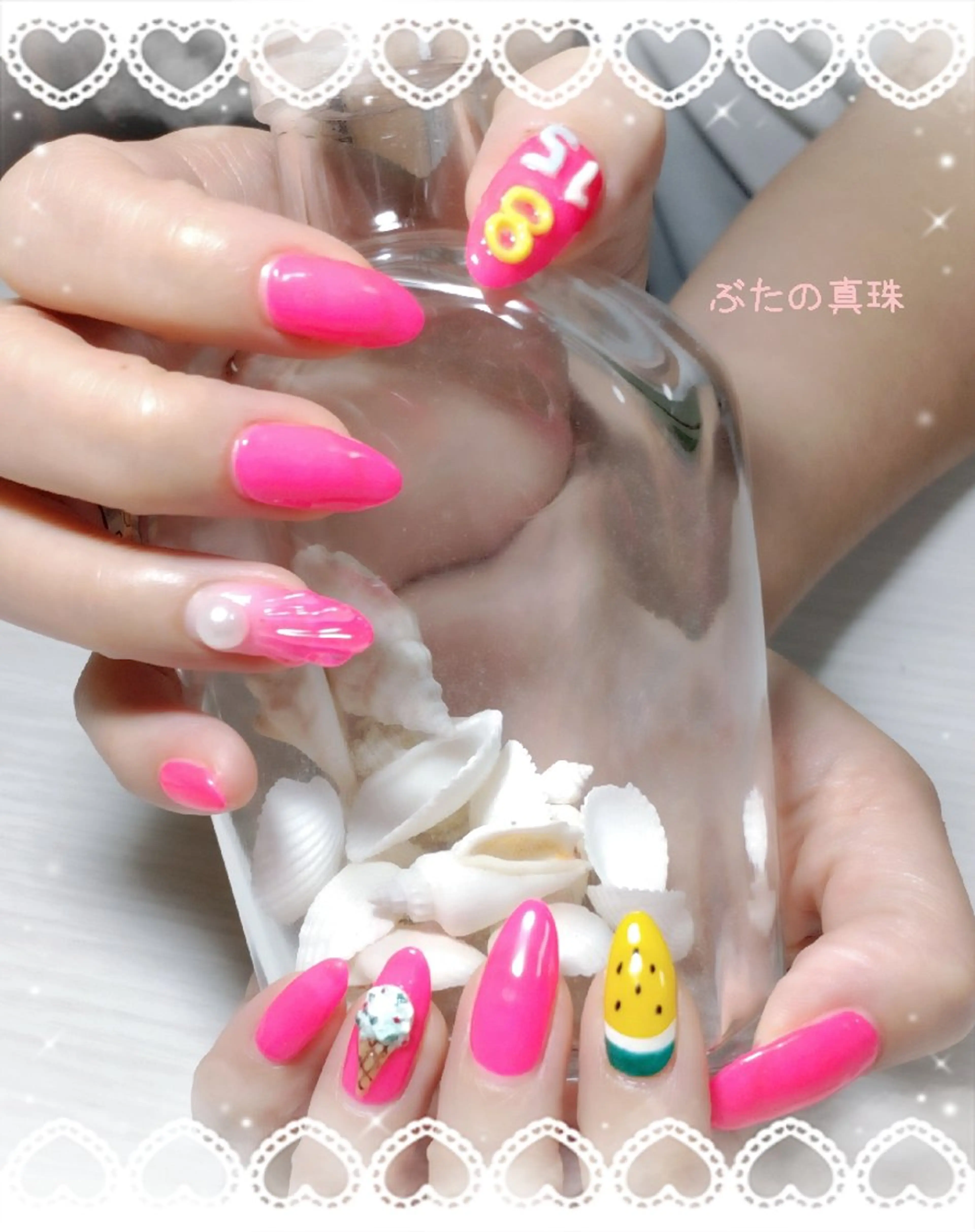 ネイル ピンク 林 珠里のネイルデザイン