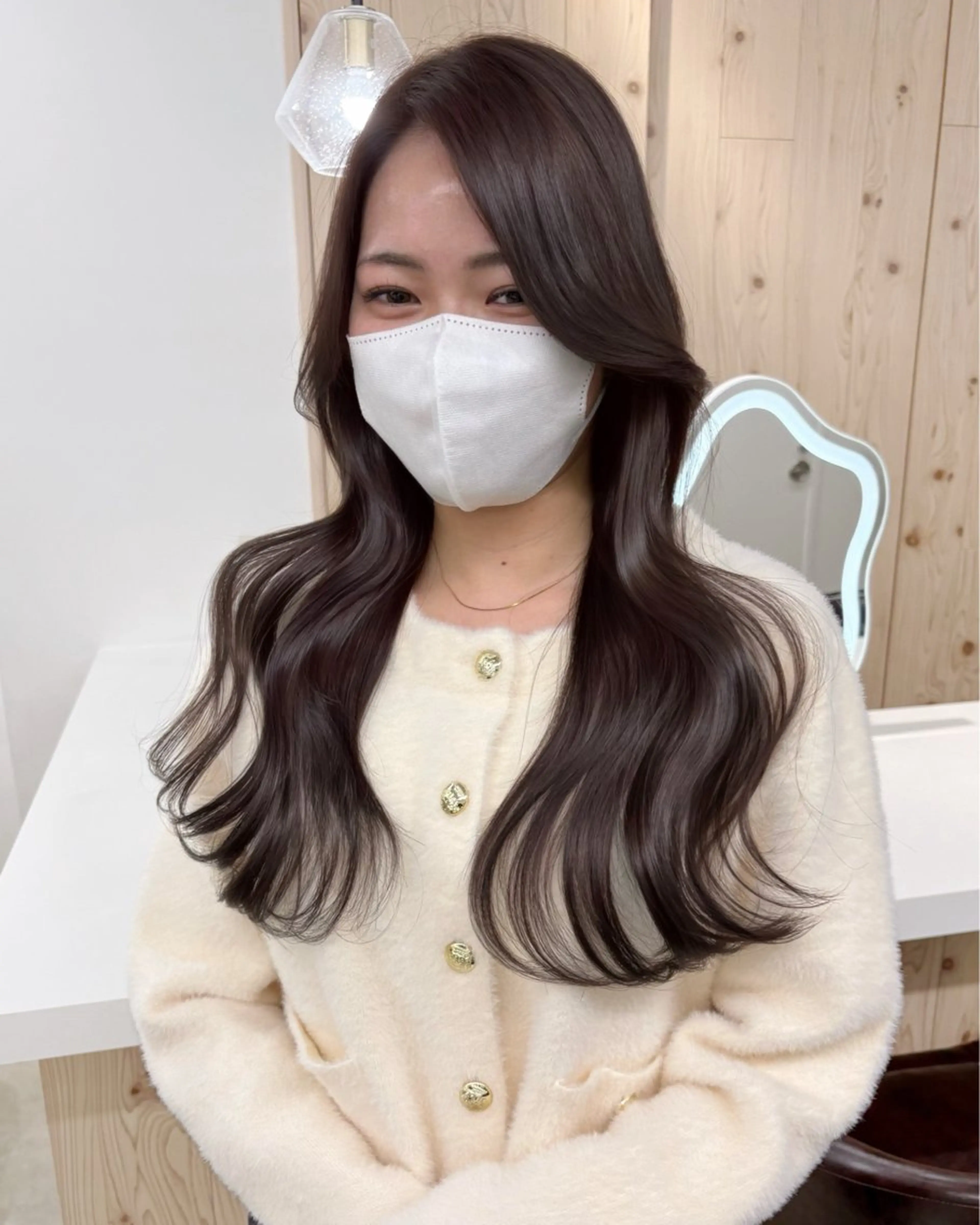 セミロング カラー カット ヘアカラー トリートメント ヘアセット 新宿/韓国ヘア/ 髪質改善ストレートのヘアスタイル