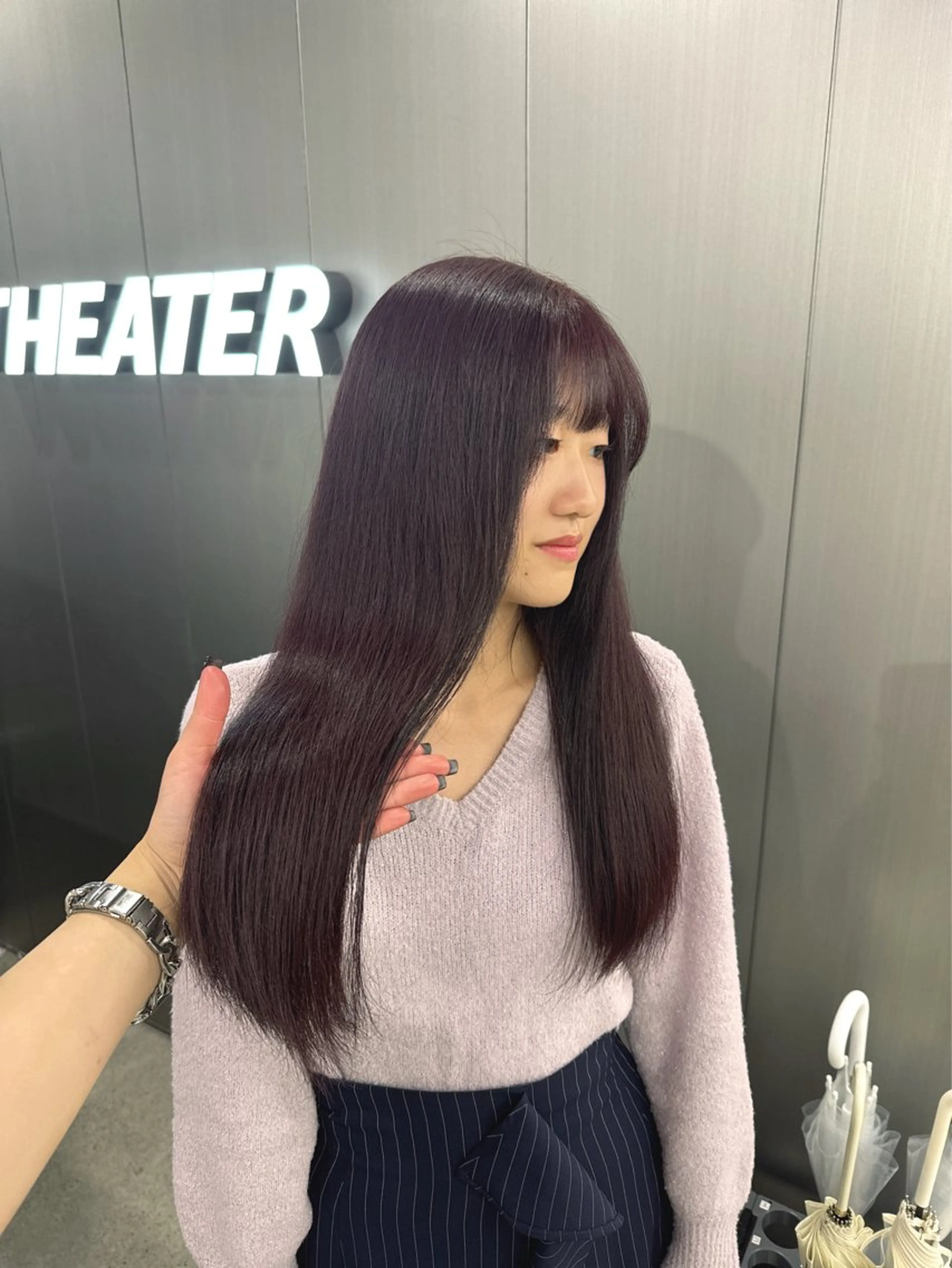 ロング カラー ヘアカラー 暗髪🩶ラベンダー/ ブルー/ユウナ🤍のヘアスタイル