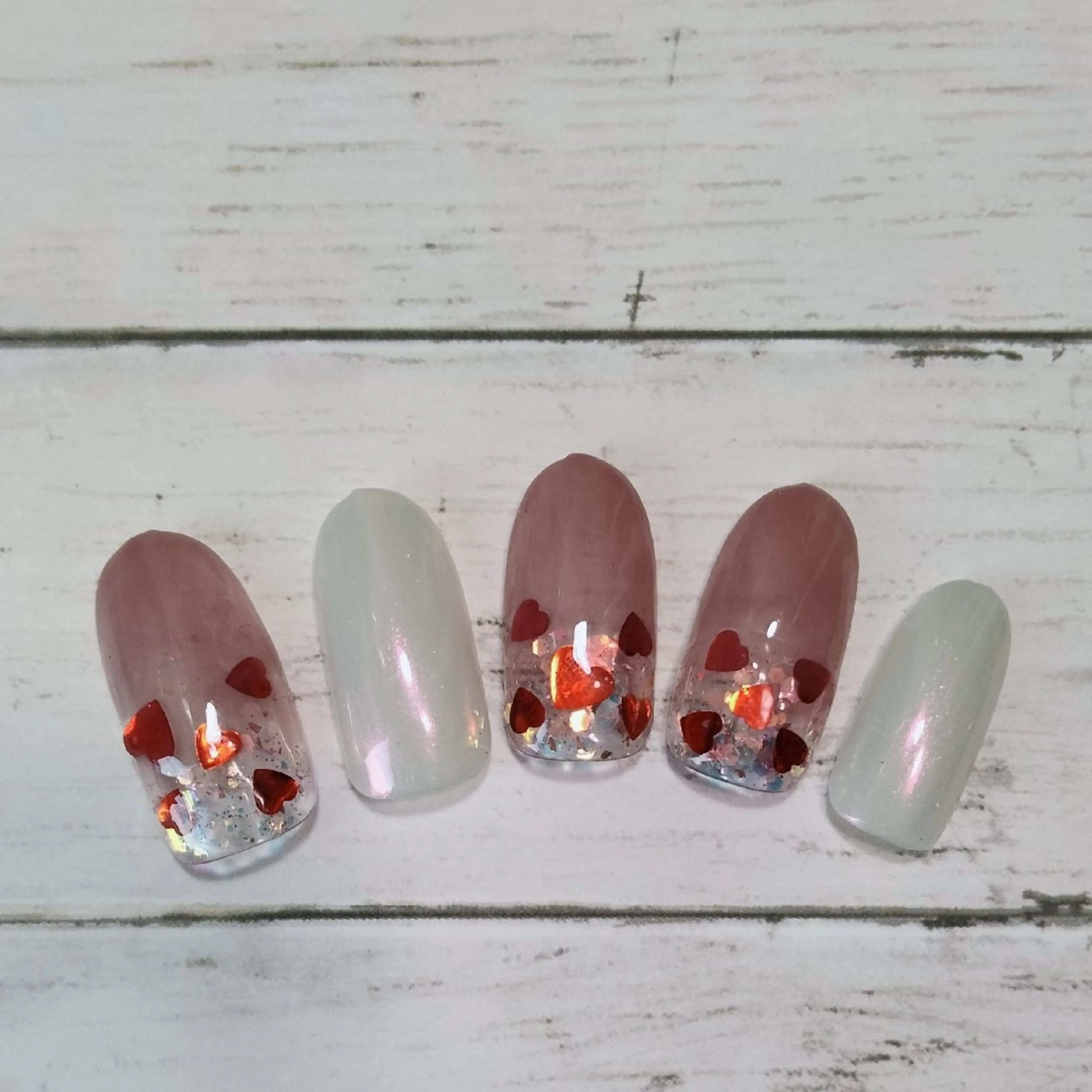 ネイル ハート バレンタイン I'S nail 佐野のネイルデザイン