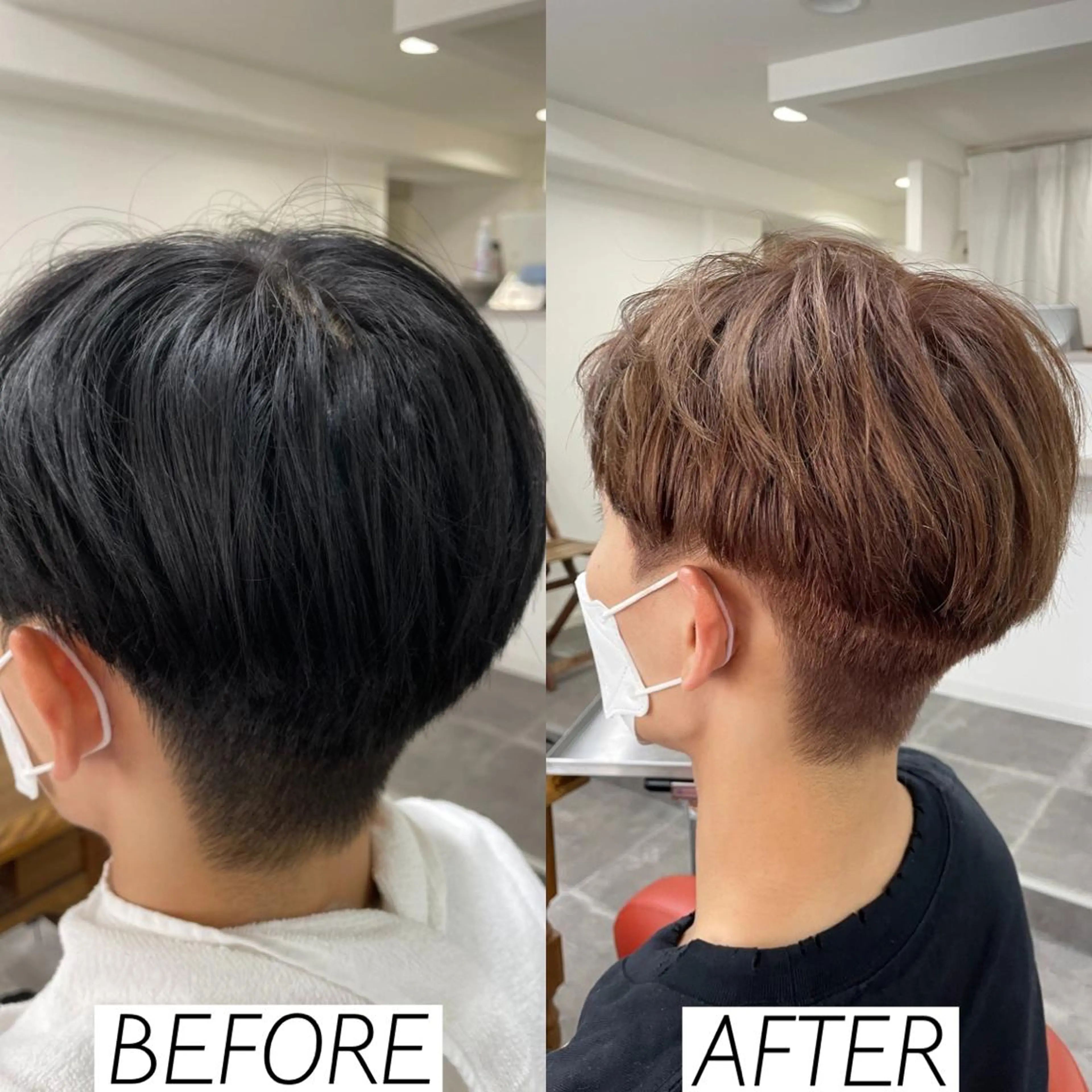 ショート カラー メンズ メンズブリーチ メンズハイライト ベージュカラー ブリーチ ハイライトカラー 森田 一平のヘアスタイル