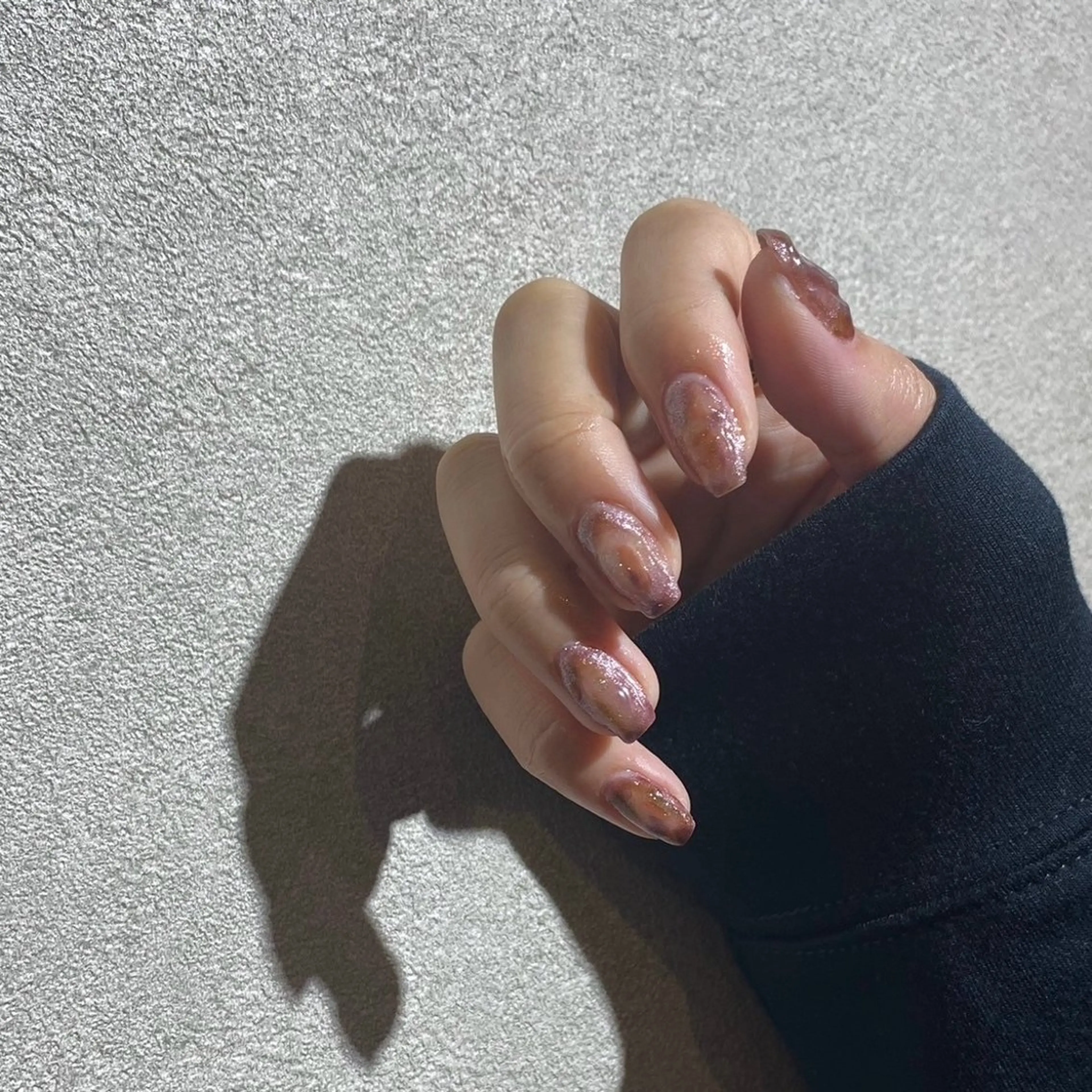 ネイル ブラウン マグネットネイル ニュアンスネイル HONOKA W 【深江橋店】のネイルデザイン