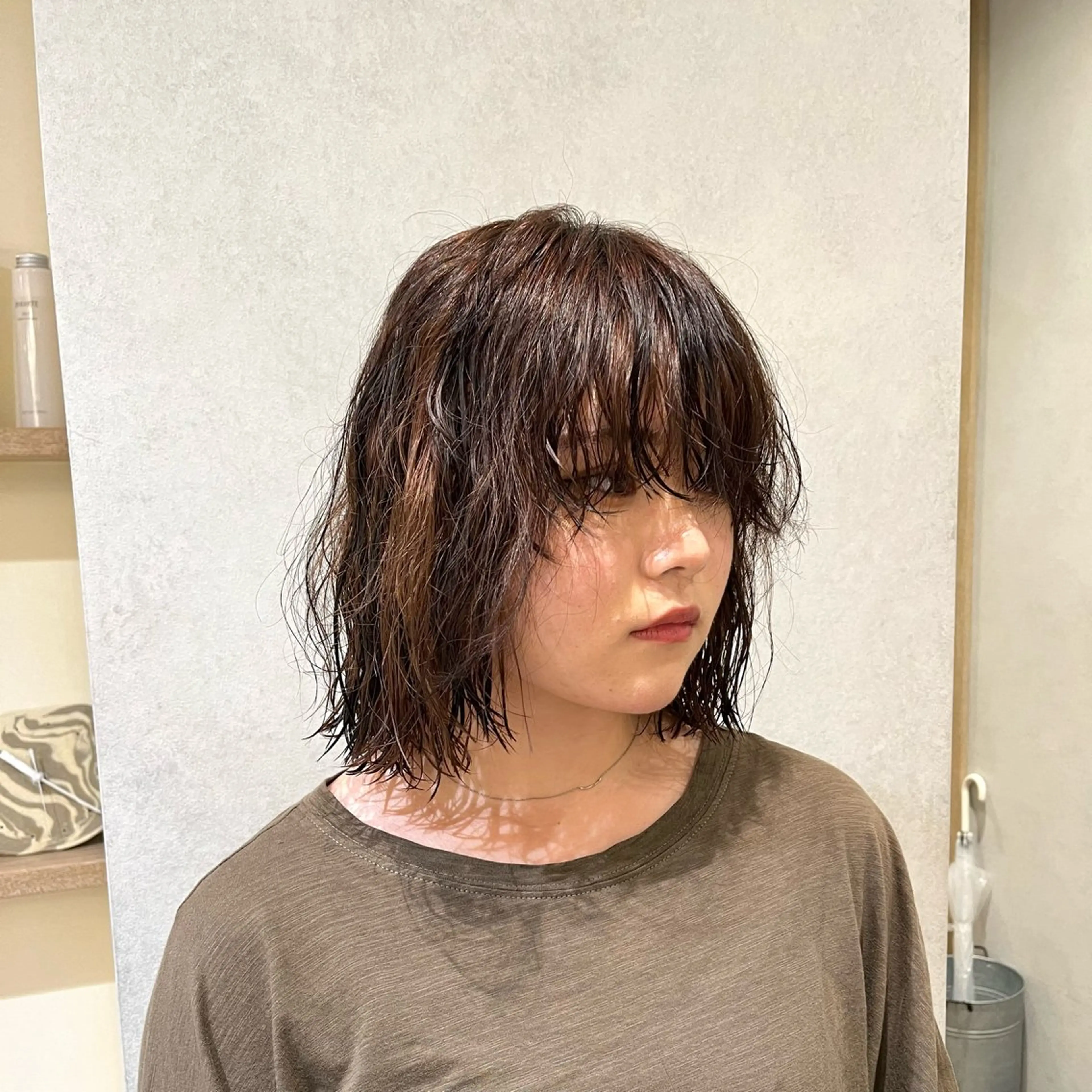 ミディアム パーマ ミディアムパーマ ボブ カット パーマ メンズ/レディース/ パーマ 村松蒼真のヘアスタイル