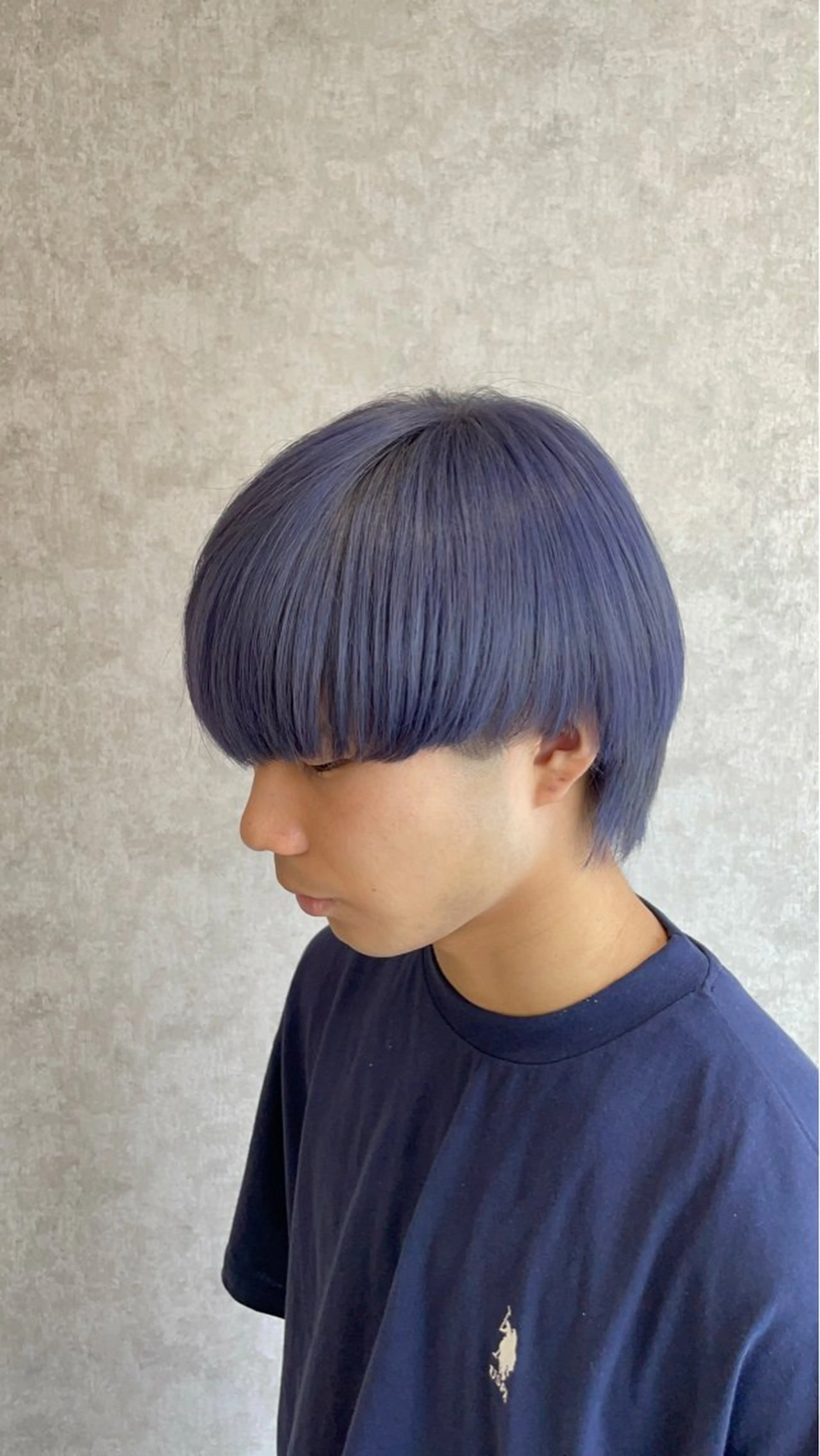 カラー メンズ マッシュ ブルーカラー ブルーラベンダー ラベンダーカラー ヘアカラー Taku ／ケアハイトーンのヘアスタイル