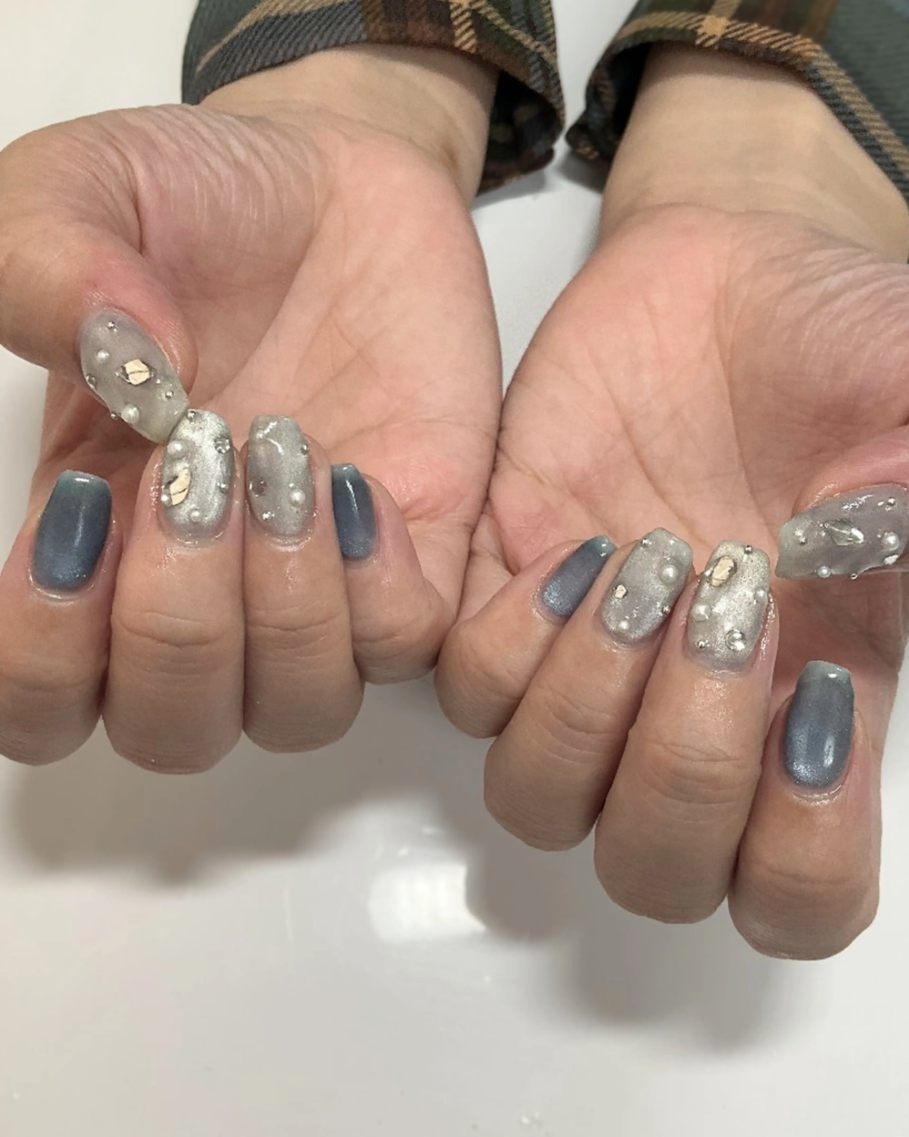 ネイル ブルー ハンドネイル Nail&Care LUMET【ルメ】のネイルデザイン