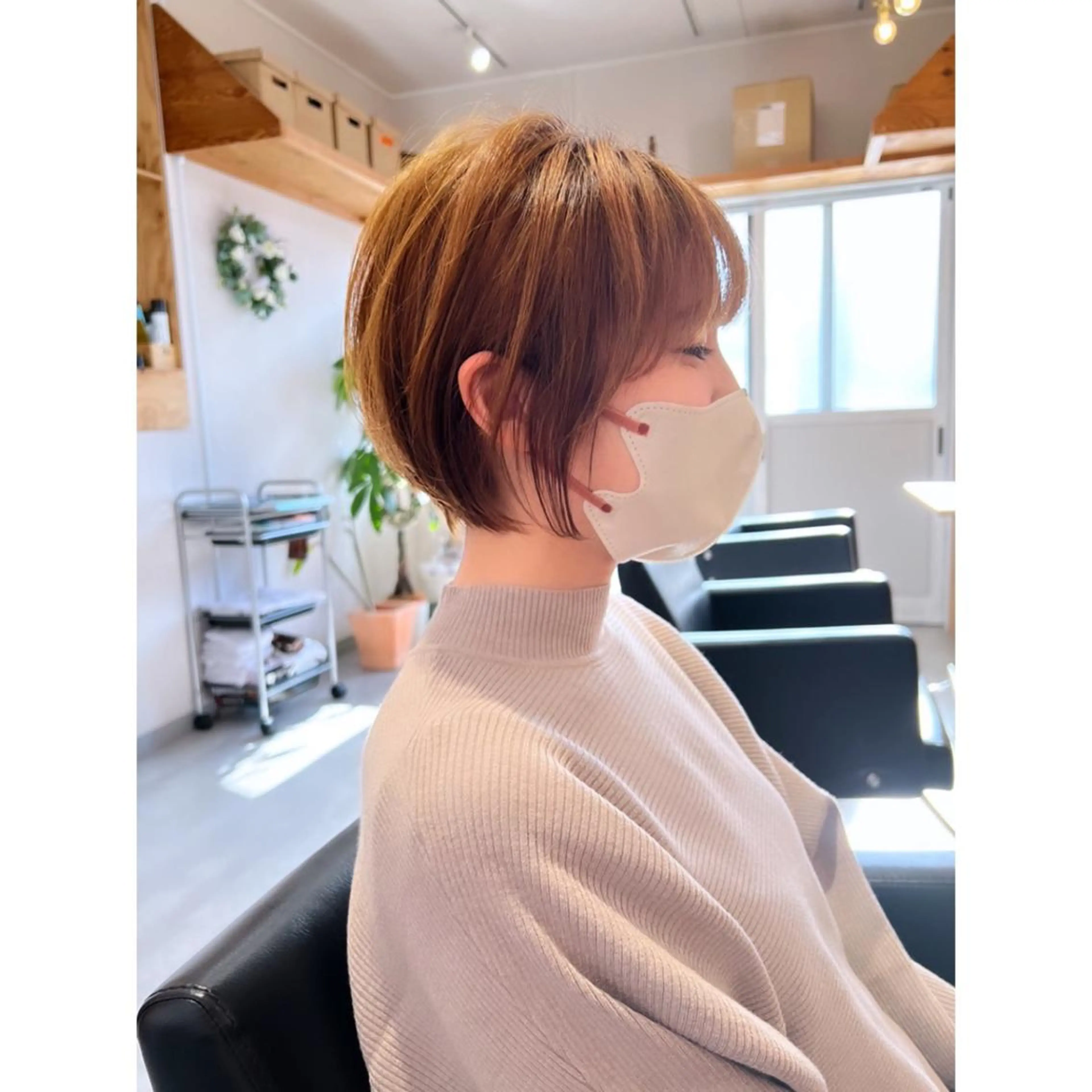 ショート ショートボブ 丸みショート ボブ ショートヘア re.share所属・茅ヶ崎/ショートボブ /ハイトーン/片野のヘアスタイル