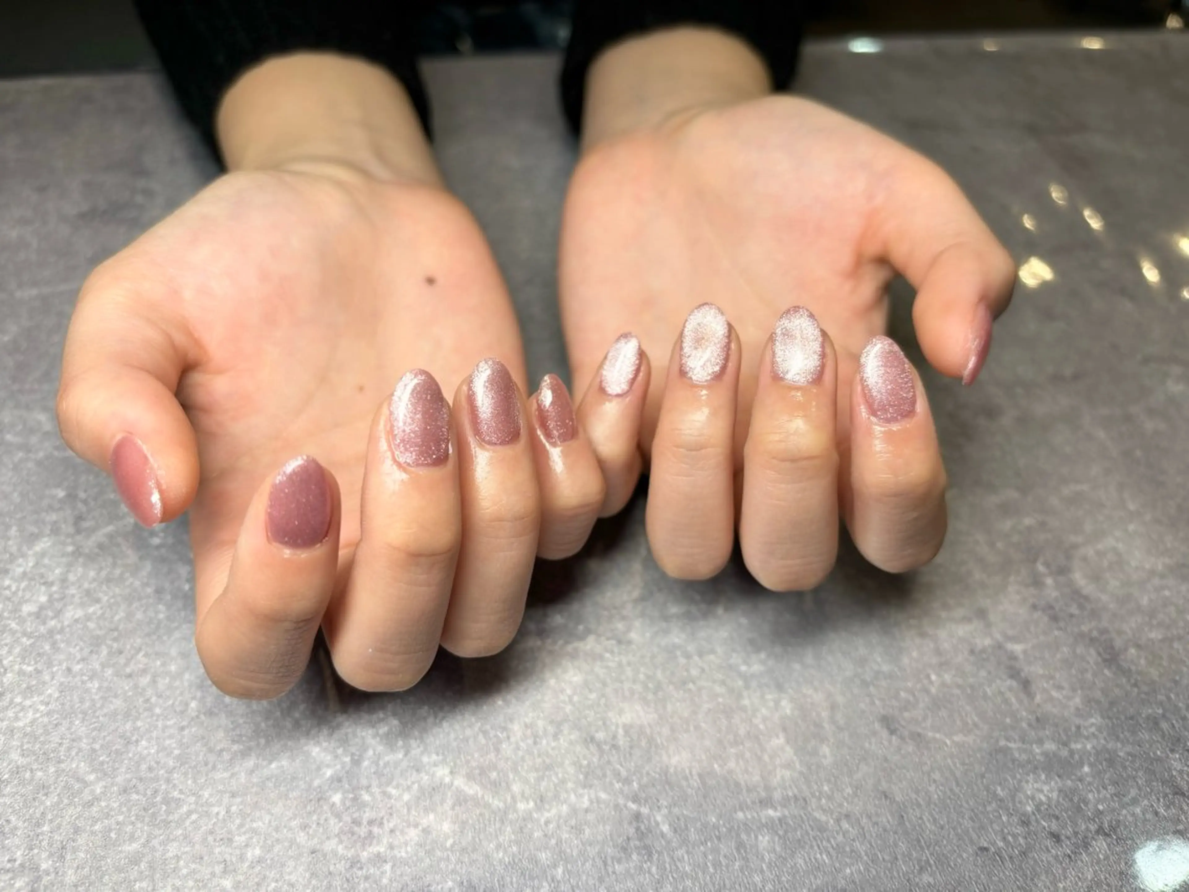 ネイル マグネットネイル ピンク HONOKA W 【深江橋店】のネイルデザイン