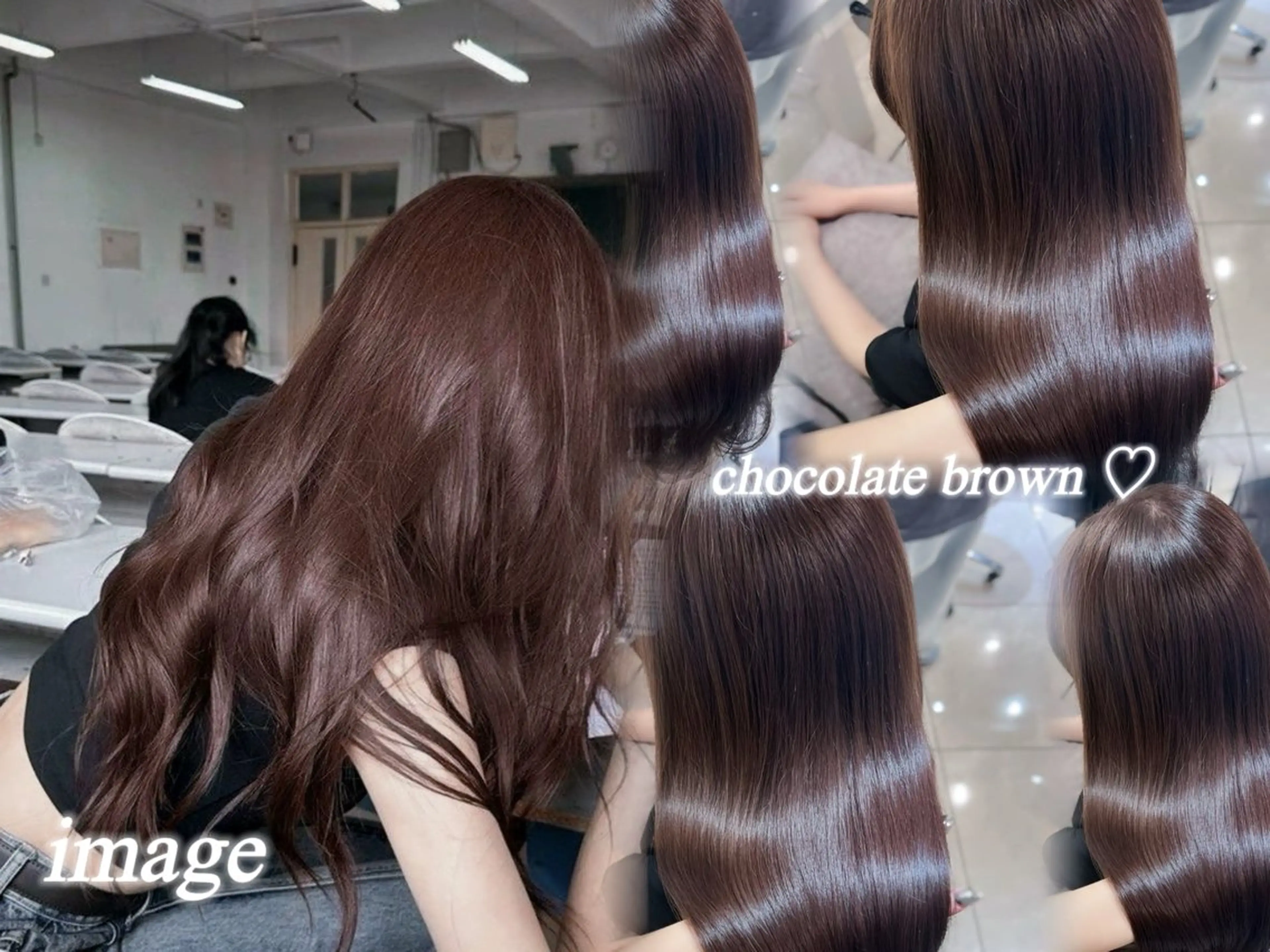 ロング カラー ブラウンカラー チョコレートブラウン カット ヘアカラー トリートメント MITSUKI🤍 モテ髪×韓国レイヤーのヘアスタイル