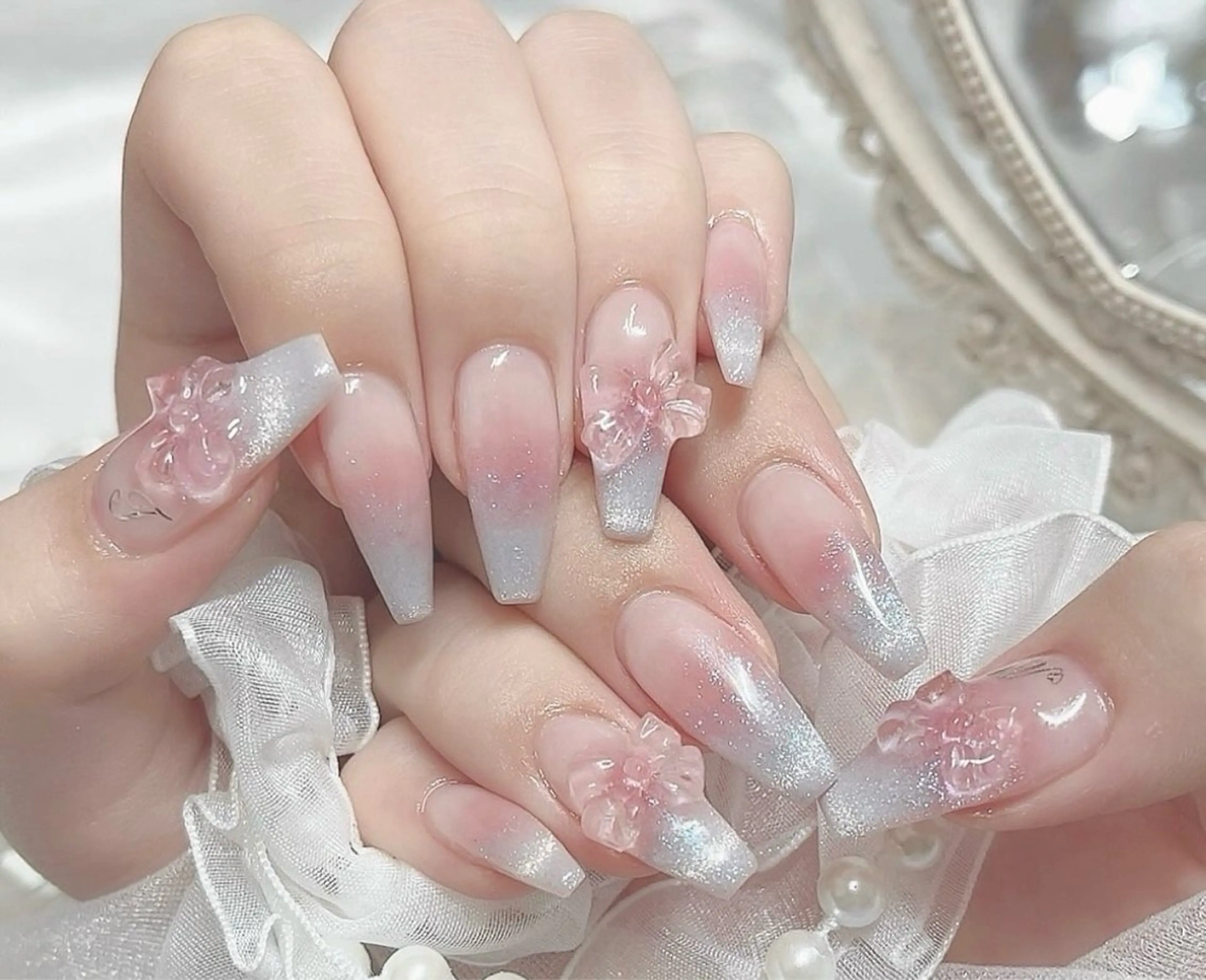 ネイル 韓国ネイル 持ち込み ニュアンスネイル ネイルチップ ハンドネイル TABI ANA.CHUOのネイルデザイン