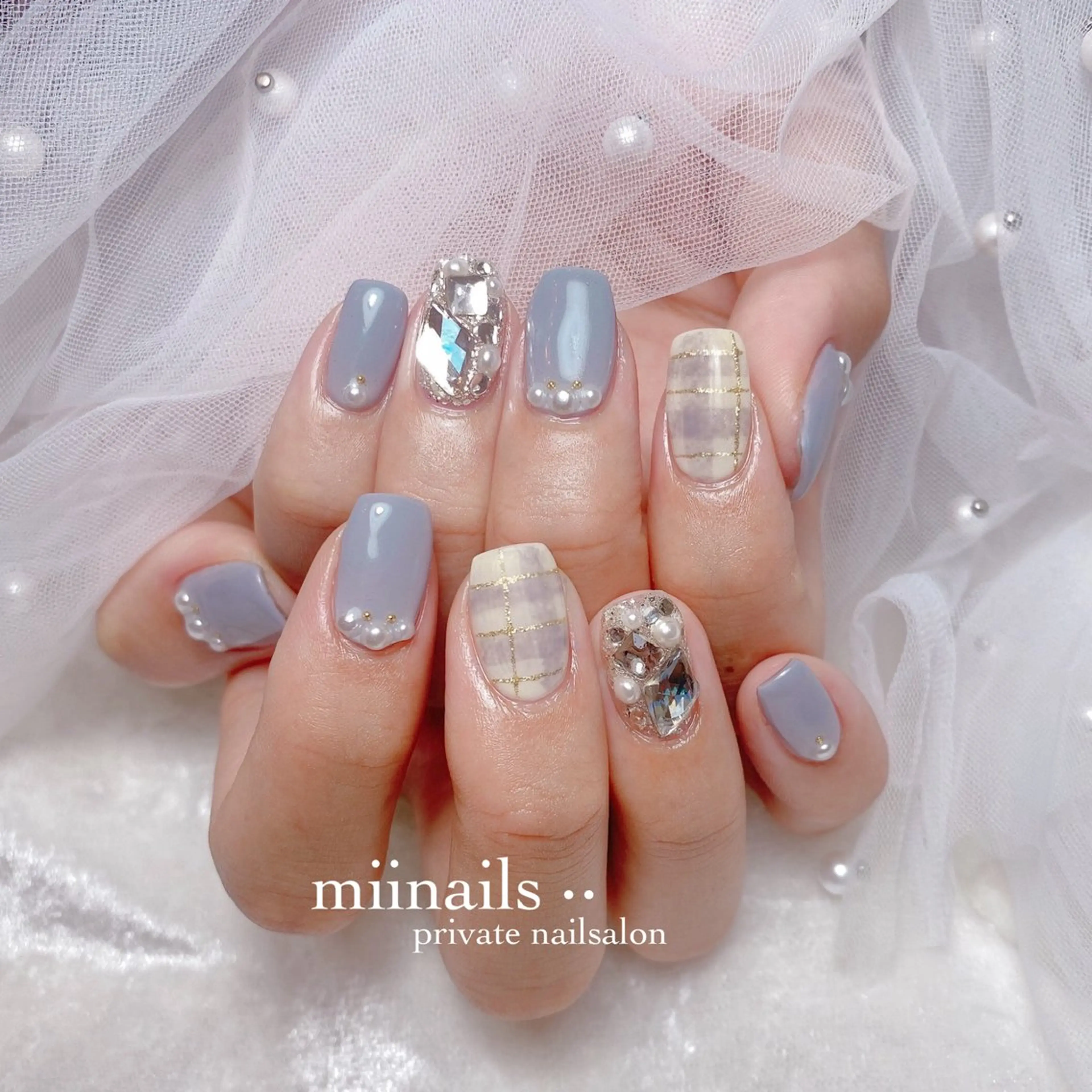 ネイル フレンチネイル 韓国ネイル ワンホンネイル ハンドネイル nailsalon miinailsのネイルデザイン