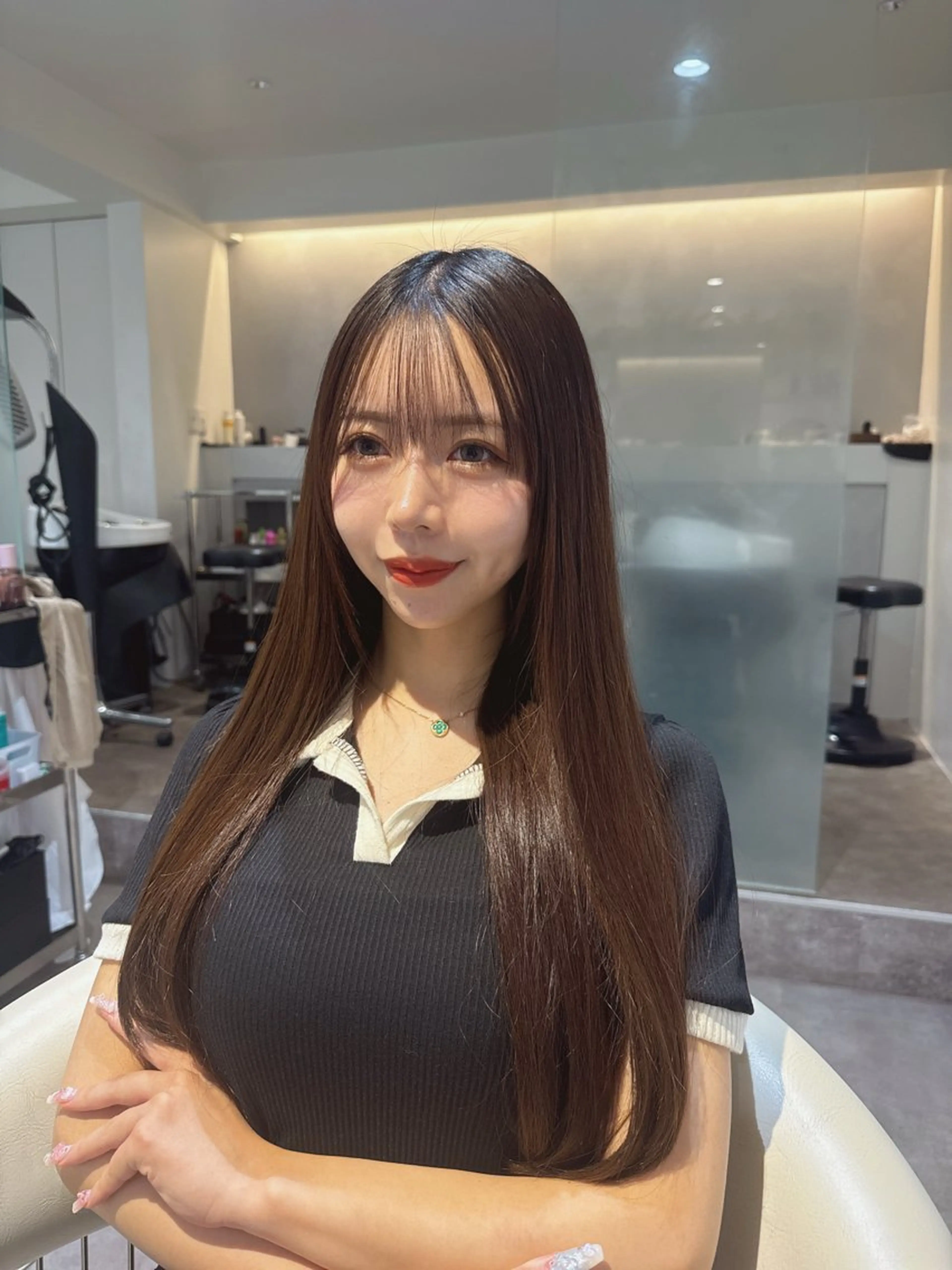 ミディアム カラー 黒髪 ブリーチ 透明感カラー ブリーチなしカラー 卒業式のヘアスタイル カット ヘアカラー トリートメント 原宿/美髪カラー 🫧TAISEIのヘアスタイル