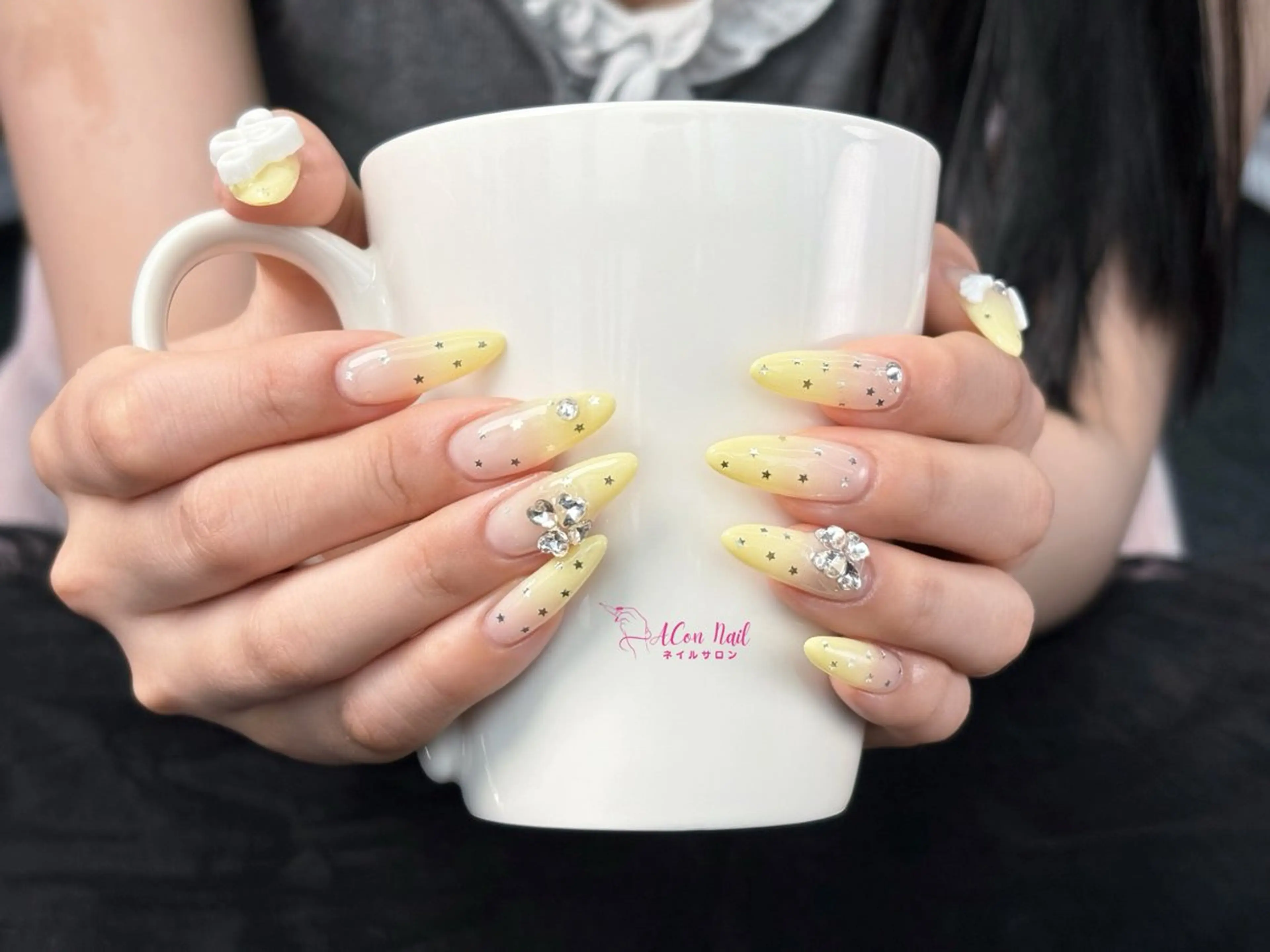 ネイル 桜ネイル 長さ出し フラワーネイル フレンチネイル ジェルネイル ハンドネイル AConNailSalon所属・ACon NailSalonのネイルデザイン