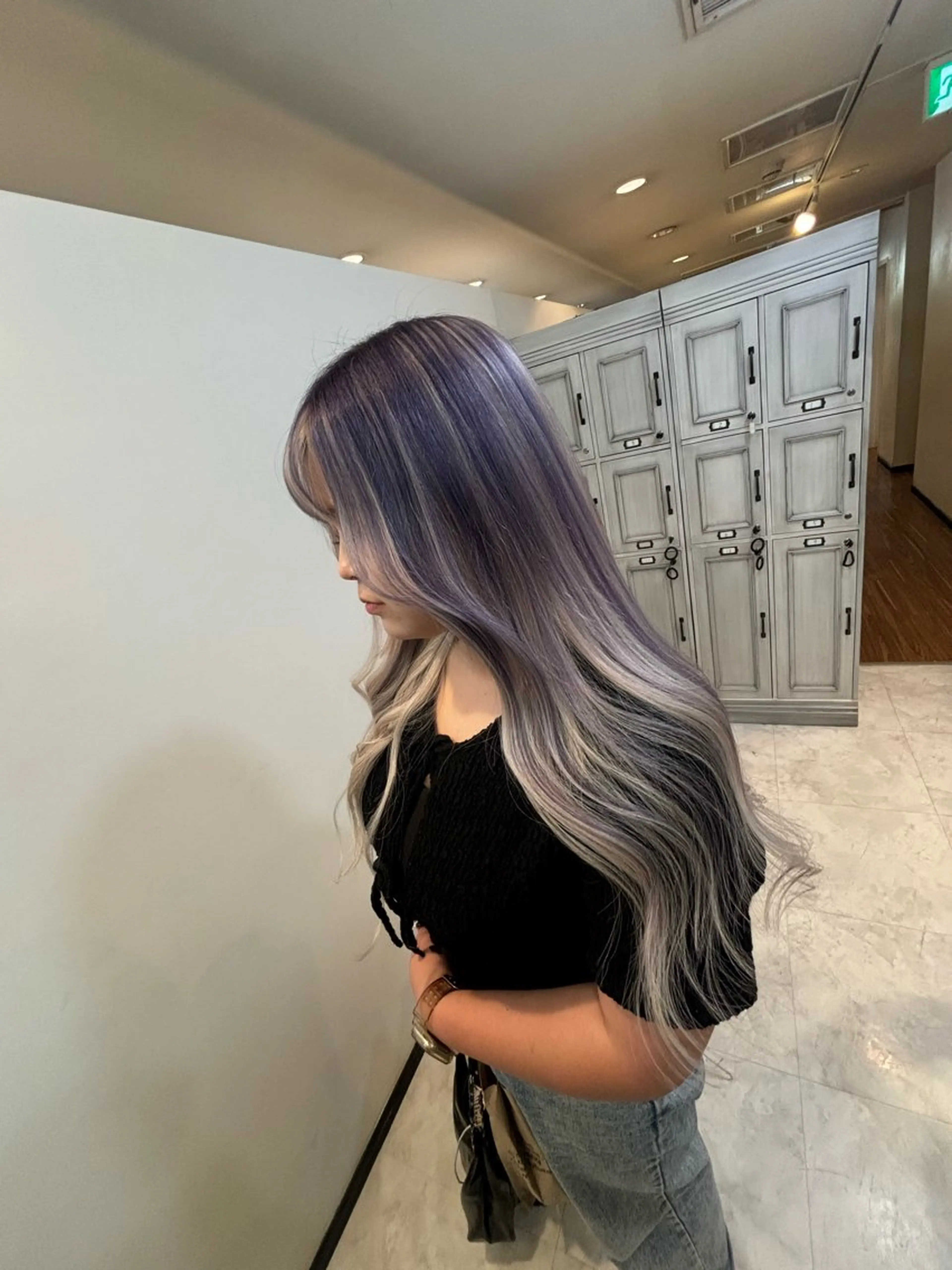 ロング カラー エクステ ヘアカラー トリートメント ヘアセット アンククロス/ エクステ／ハイトーンのヘアスタイル
