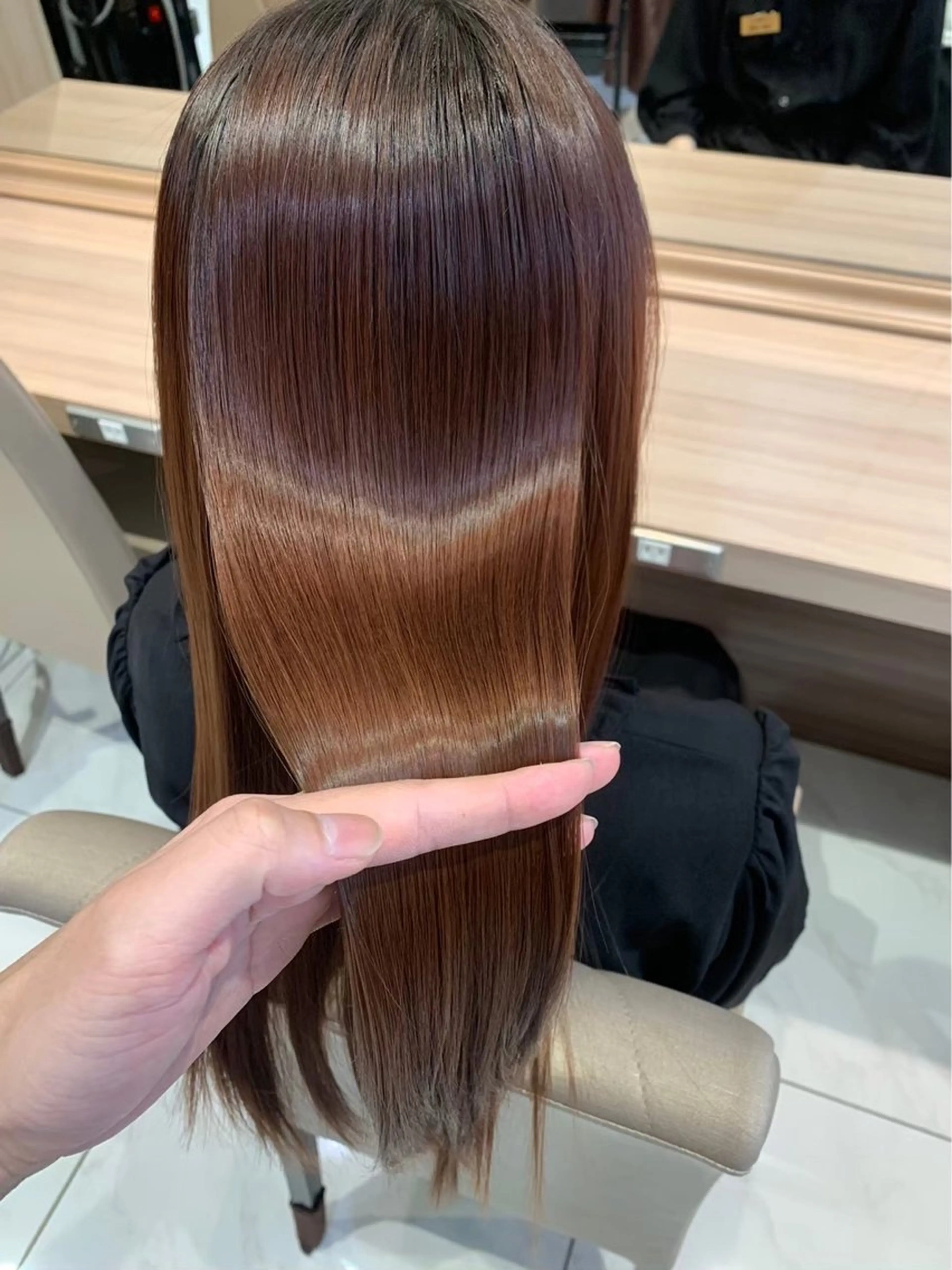 ロング パーマ 曲がる縮毛矯正・パー マ💈副店長田中💈のヘアスタイル