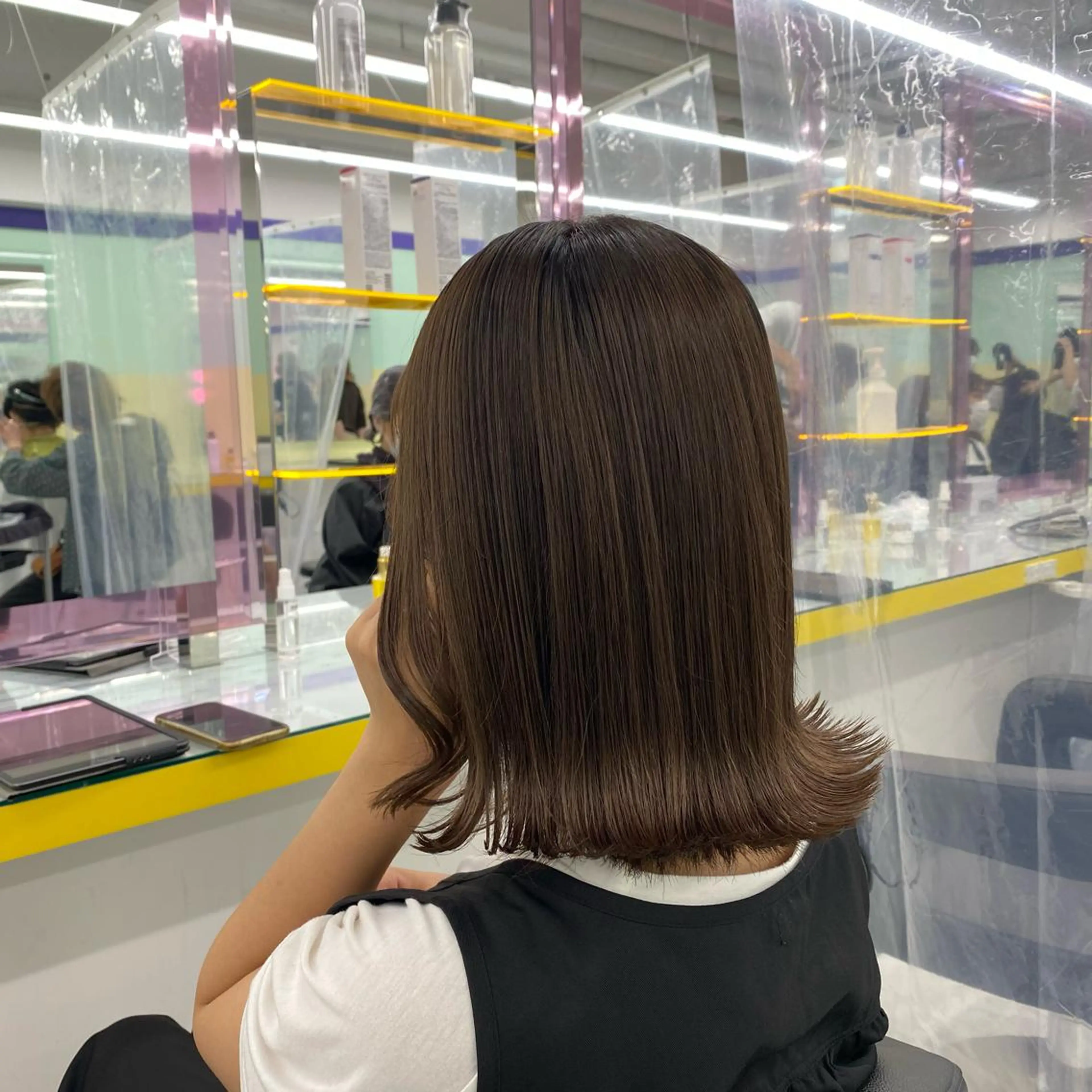 セミロング カラー ヘアアレンジ ヘアカラー トリートメント GOTODAY shair salon 横浜mare店所属・透明感抜群カラー mai🍑♡のヘアスタイル