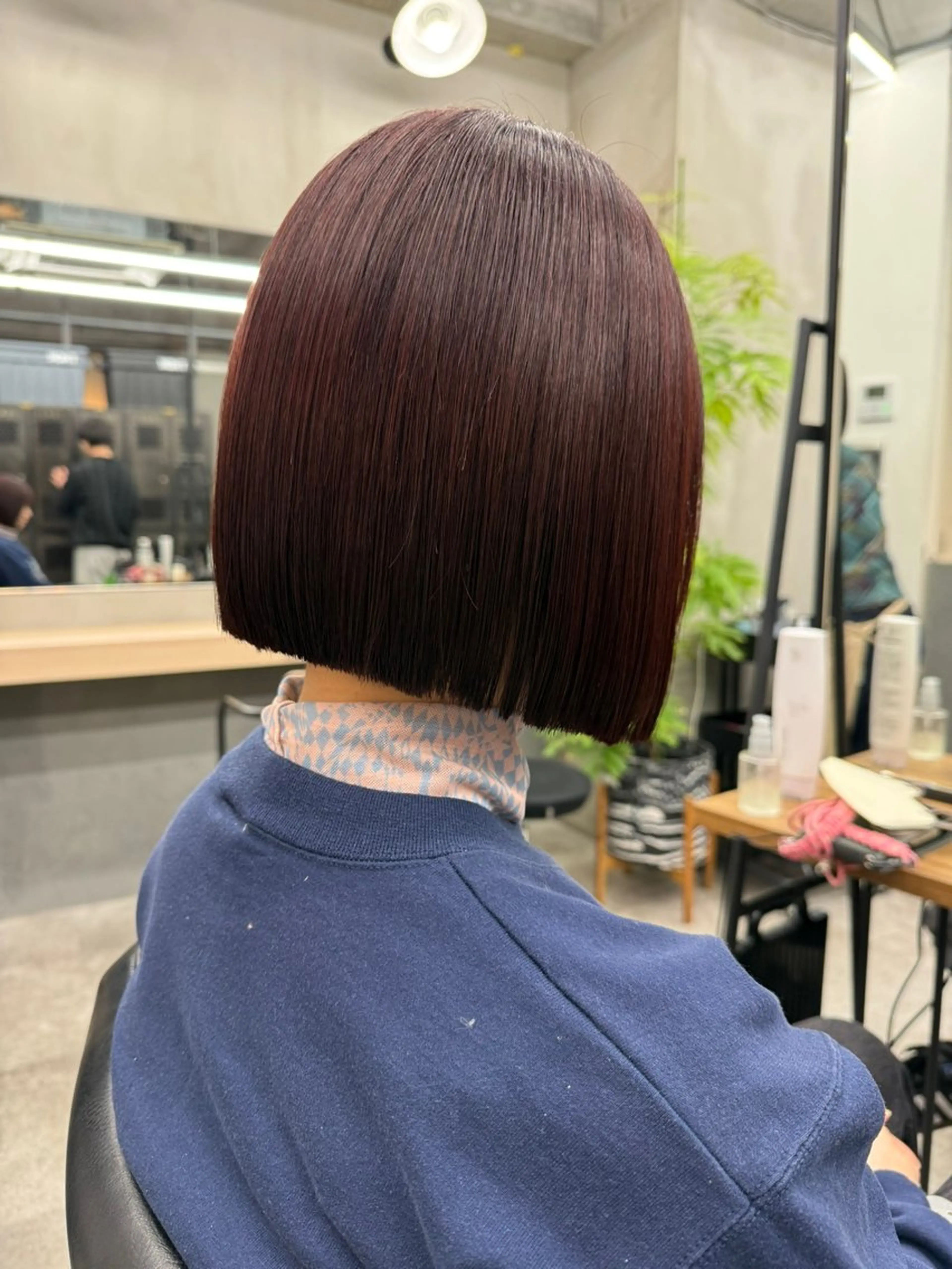ショート カット ヘアカラー 切りっぱなしボブ/ 小顔ボブNANAのヘアスタイル