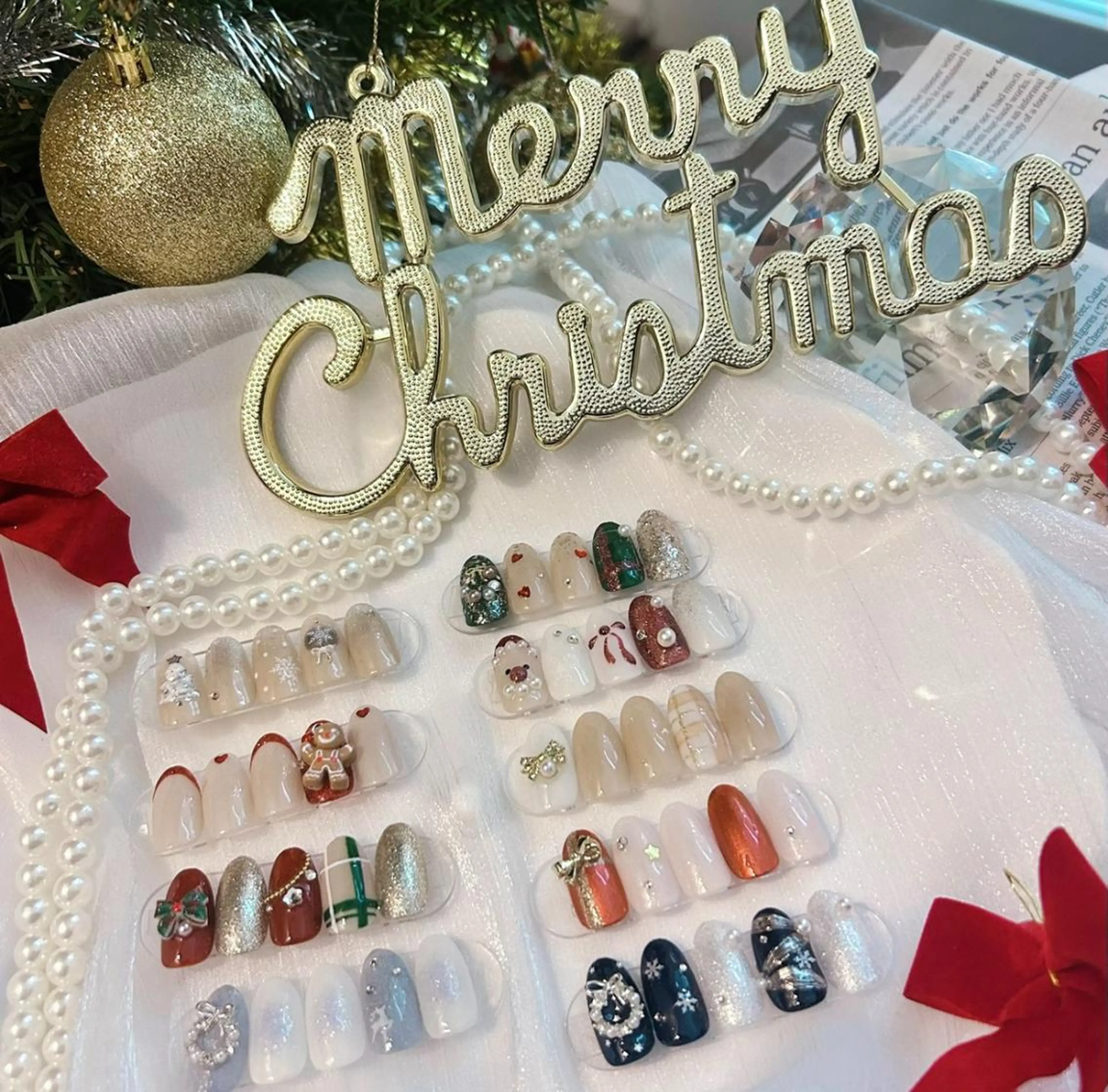 【HAND】オフなし🎄期間限定🎄クリスマスネイル🎅🏻🎀の写真