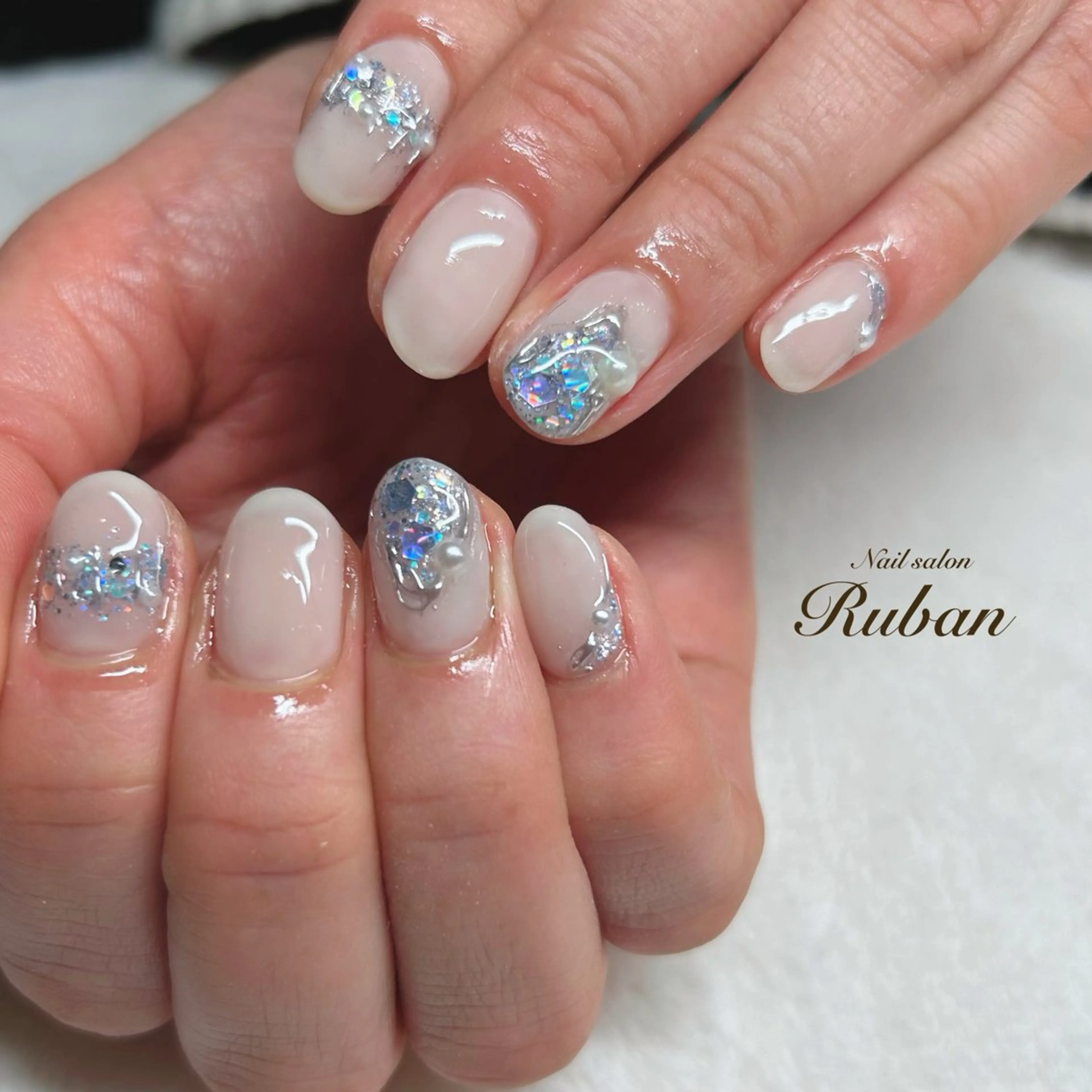 ネイル ブルー ホログラムネイル ニュアンスネイル Nail salon Ruban所属・Nail salon Rubanのネイルデザイン
