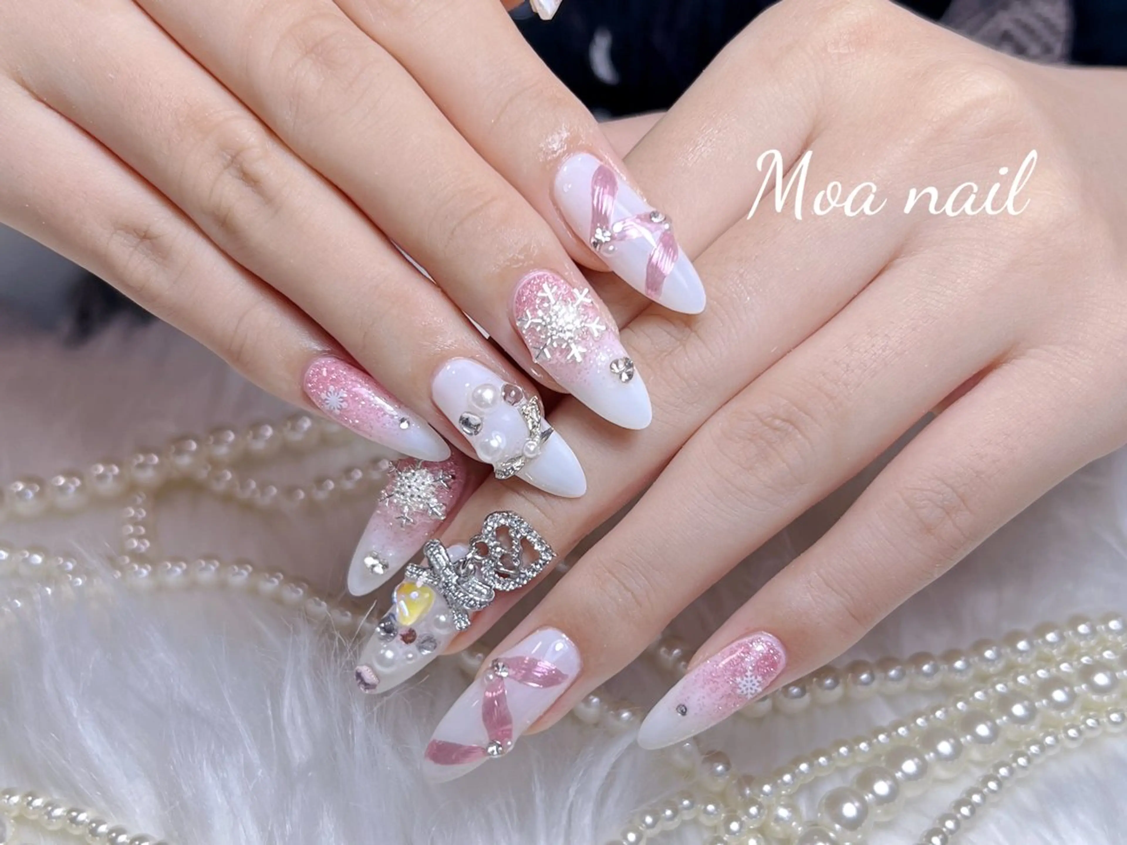 ネイル 長さ出し スカルプネイル ワンホンネイル ハンドネイル Moa nailのネイルデザイン