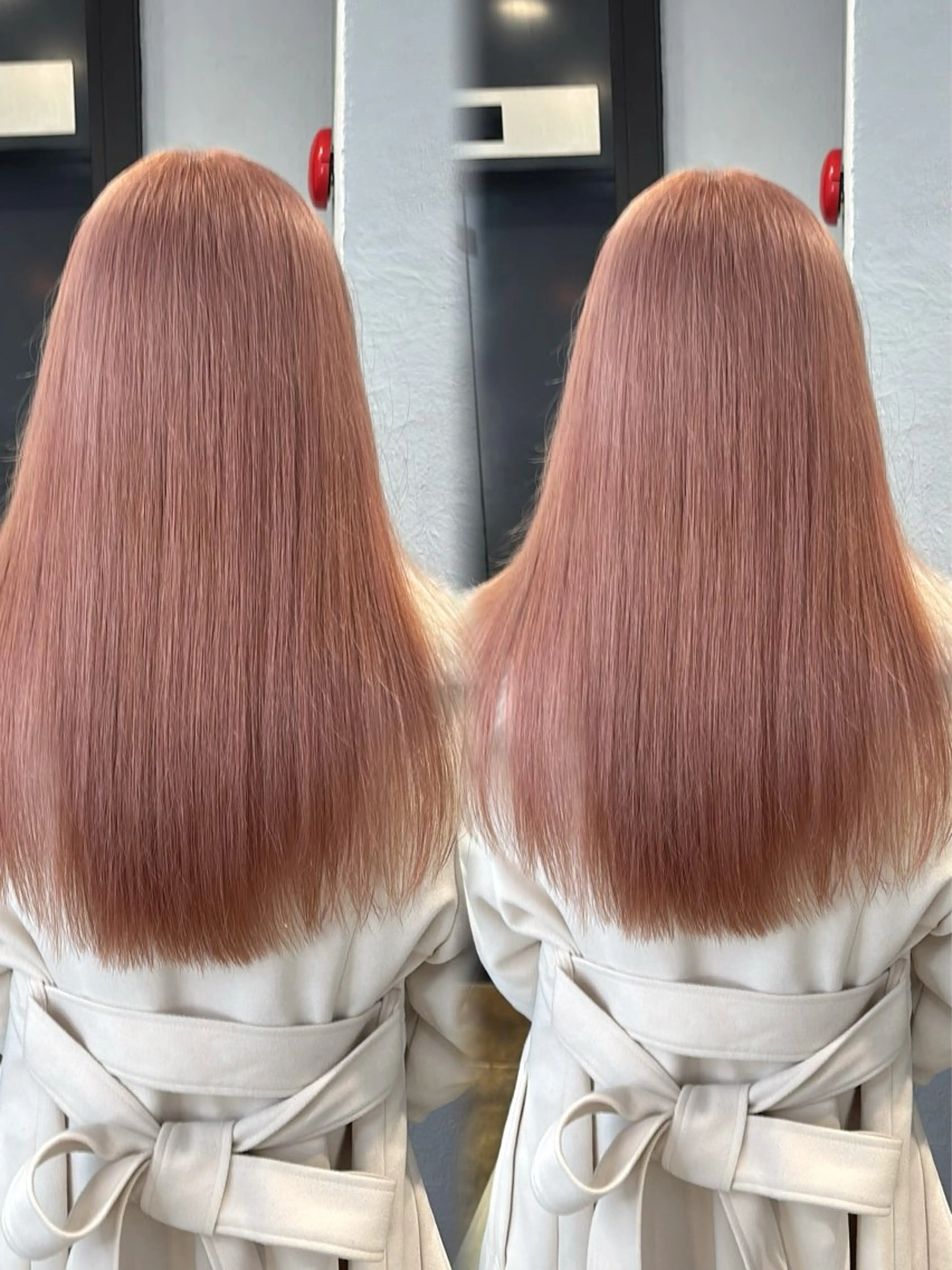 ロング ヘアカラー トリートメント ヘッドスパ ヘアセット 韓国ヘア/ブリーチ無 しWカラー/オリーブのヘアスタイル