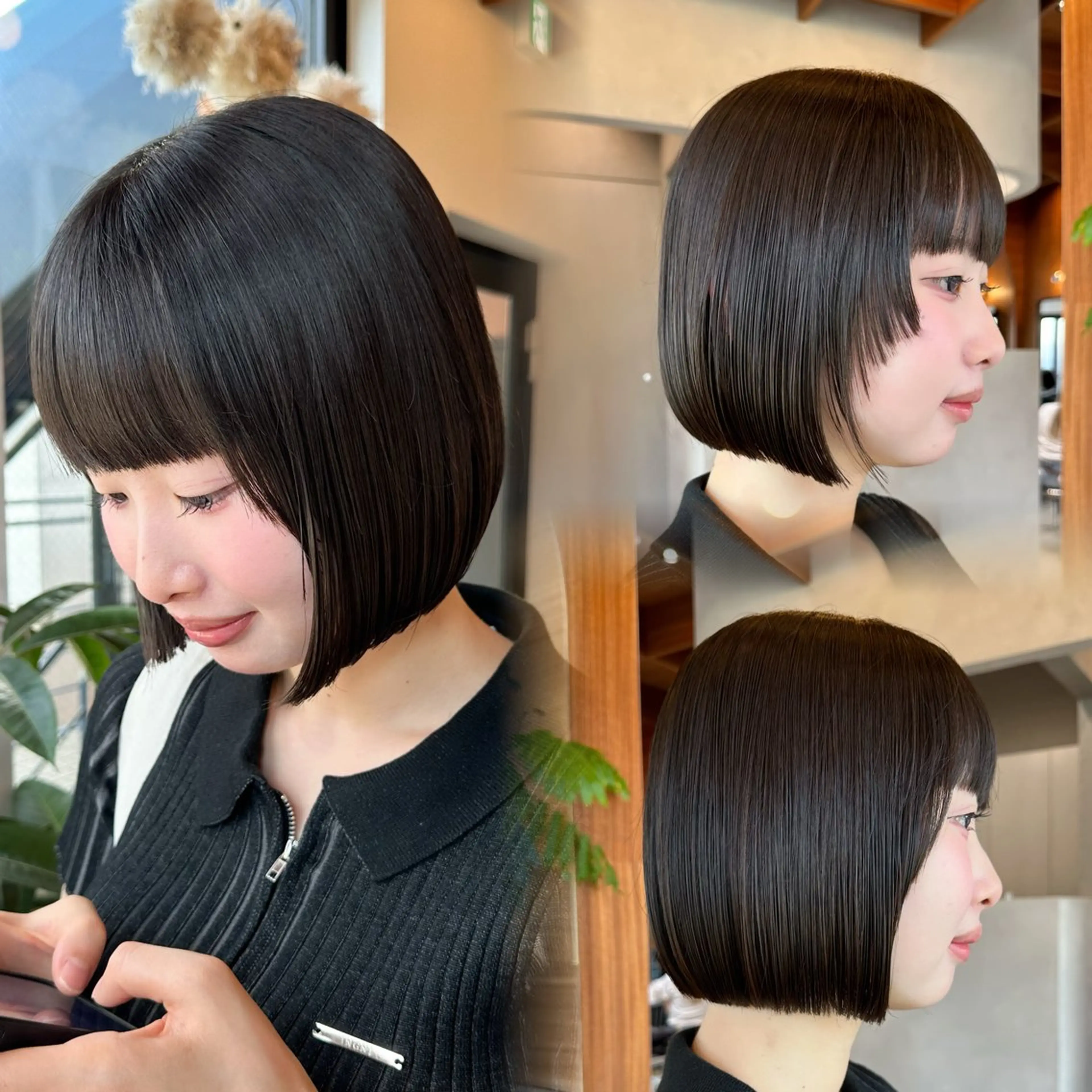 ミディアム カット 縮毛矯正 トリートメント ボブ/縮毛矯正/艶 カラーボブ/Yukiのヘアスタイル