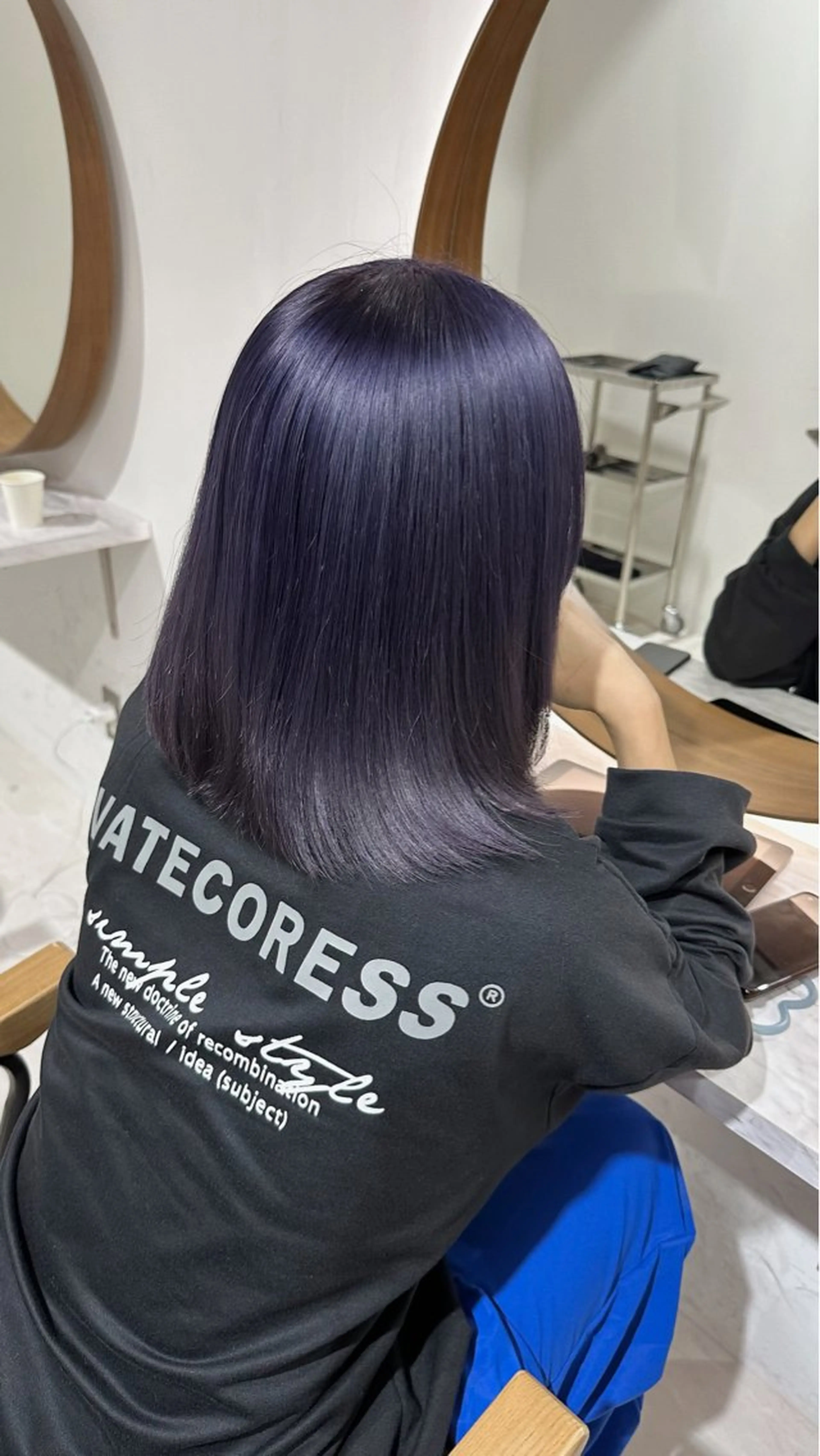 カラー ラベンダーカラー 瀬戸 杏珠のヘアスタイル