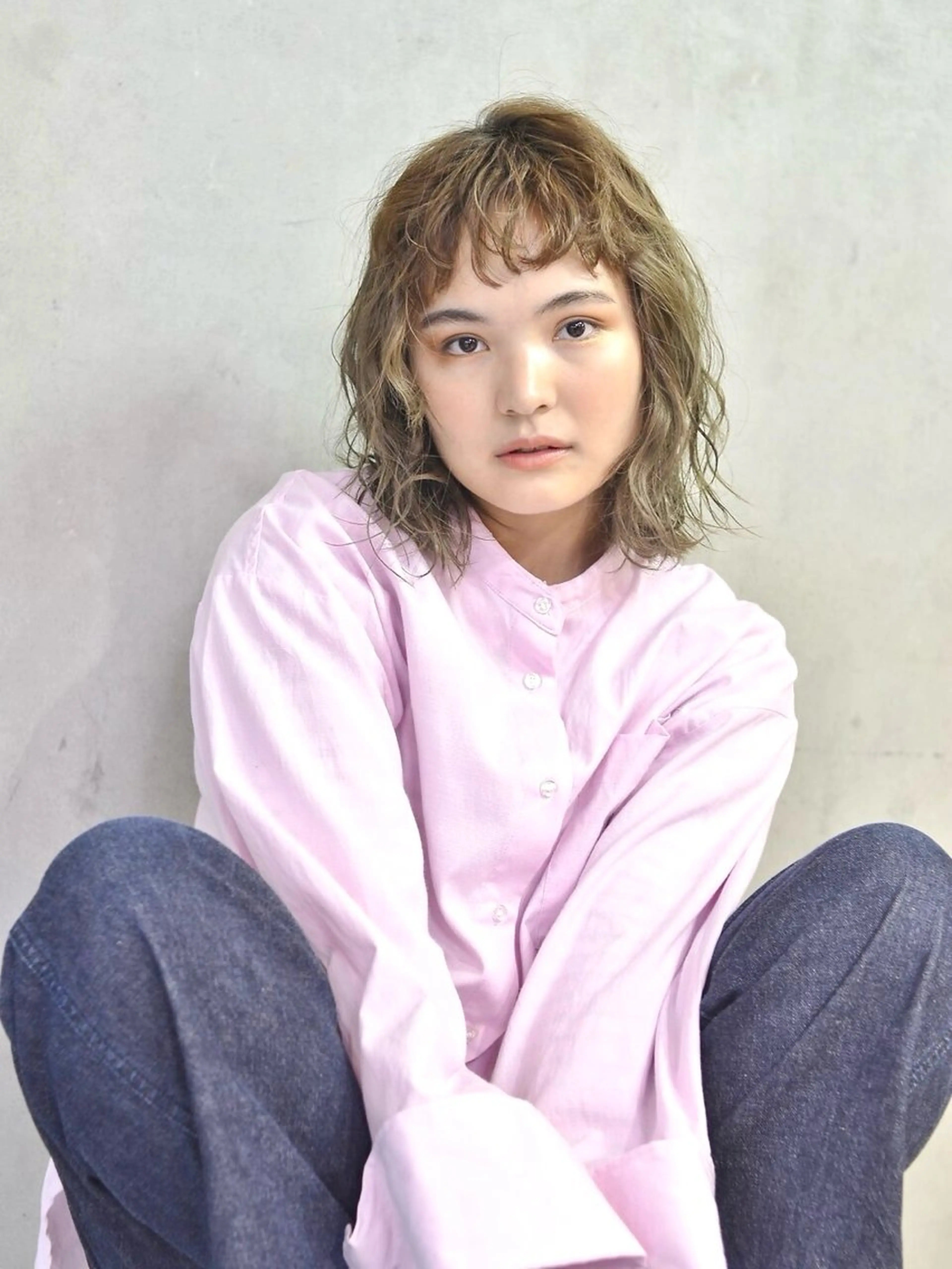 ミディアム カット ヘアカラー トリートメント 髪質改善ストレート/ coiiはしもとはなのヘアスタイル