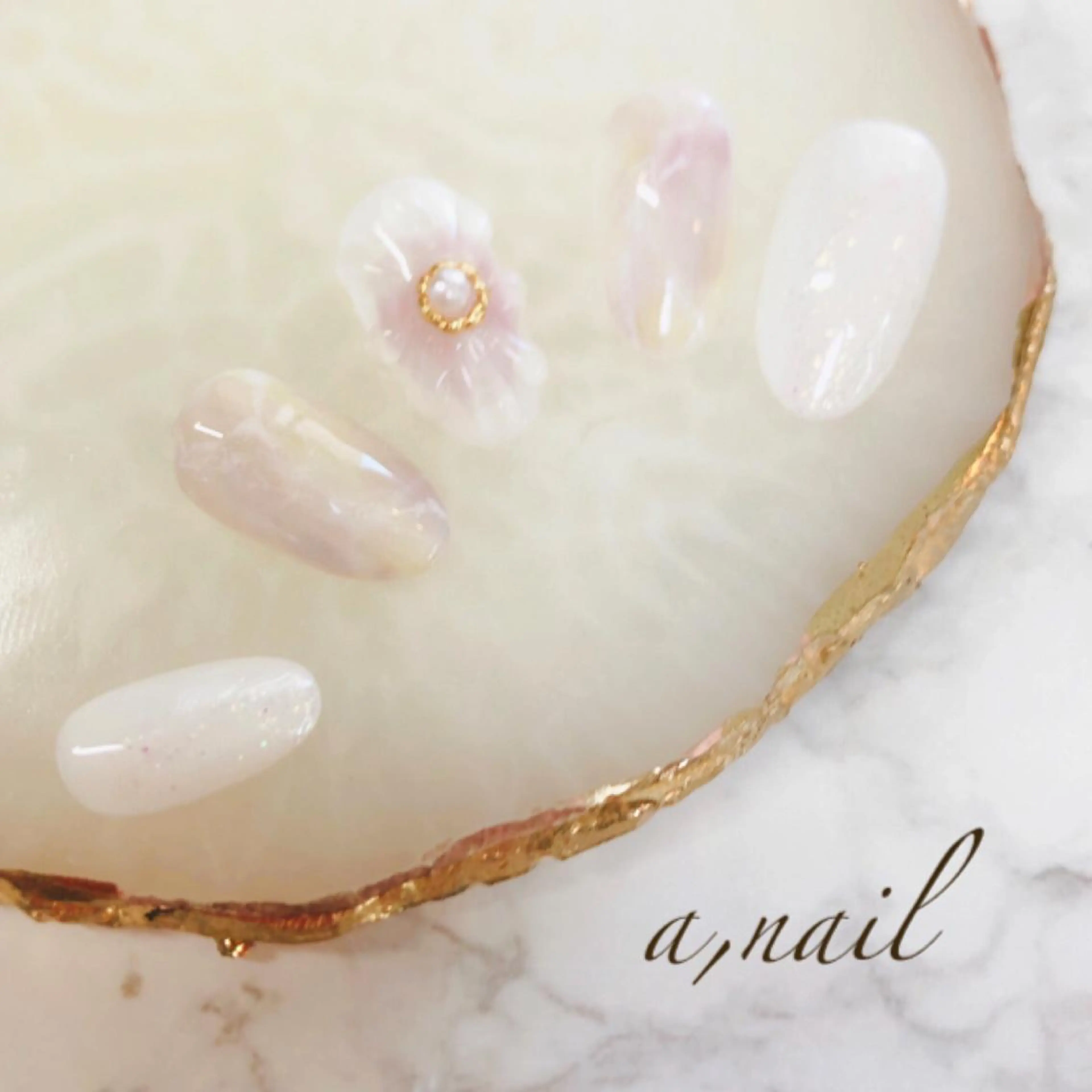 ネイル フラワーネイル フットネイル ジェルネイル グラデーション 大理石ネイル(マーブル) ハンドネイル ネイルサロン エーネイルのネイルデザイン