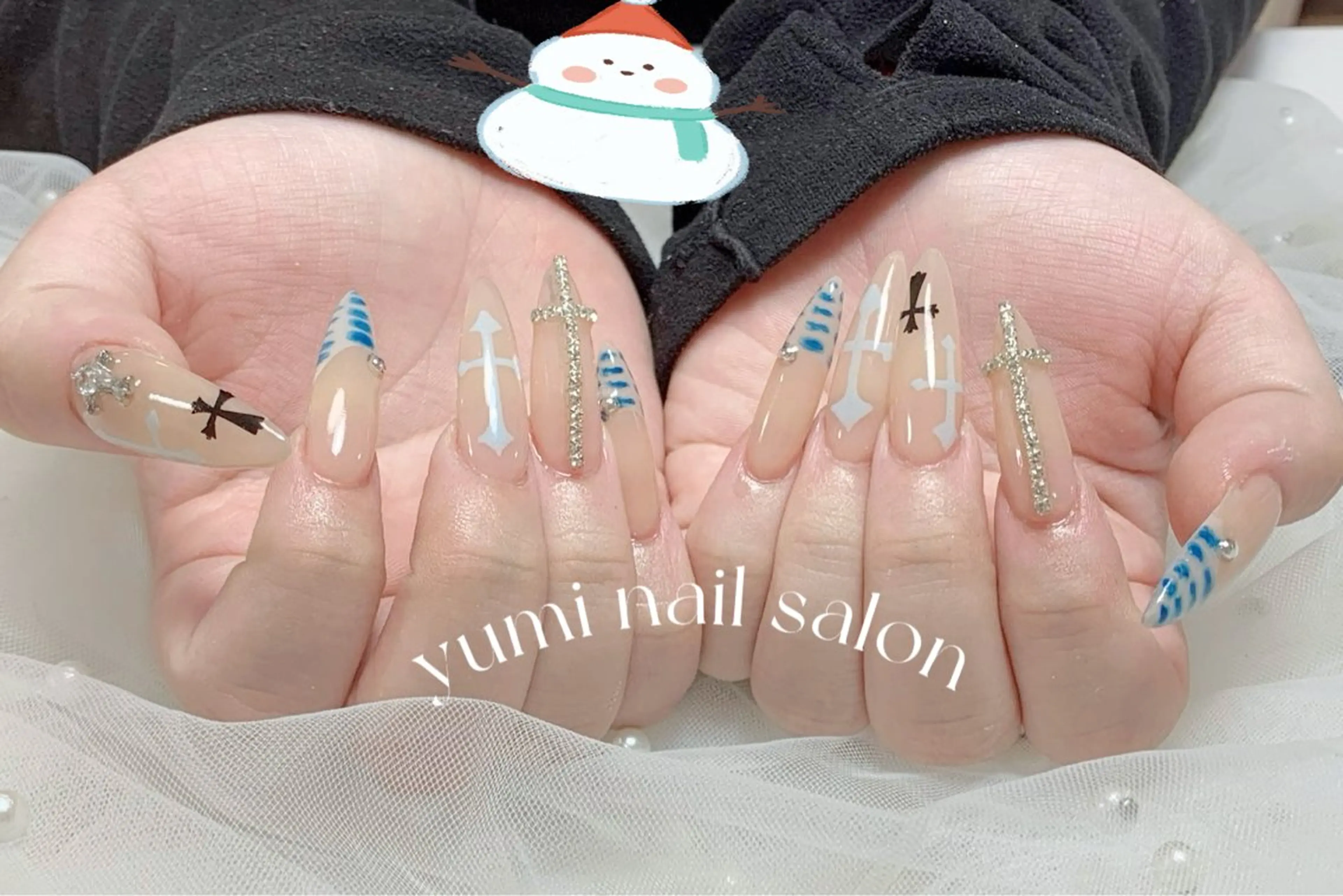 ネイル Yumi ジェル& チップ長さだしのネイルデザイン