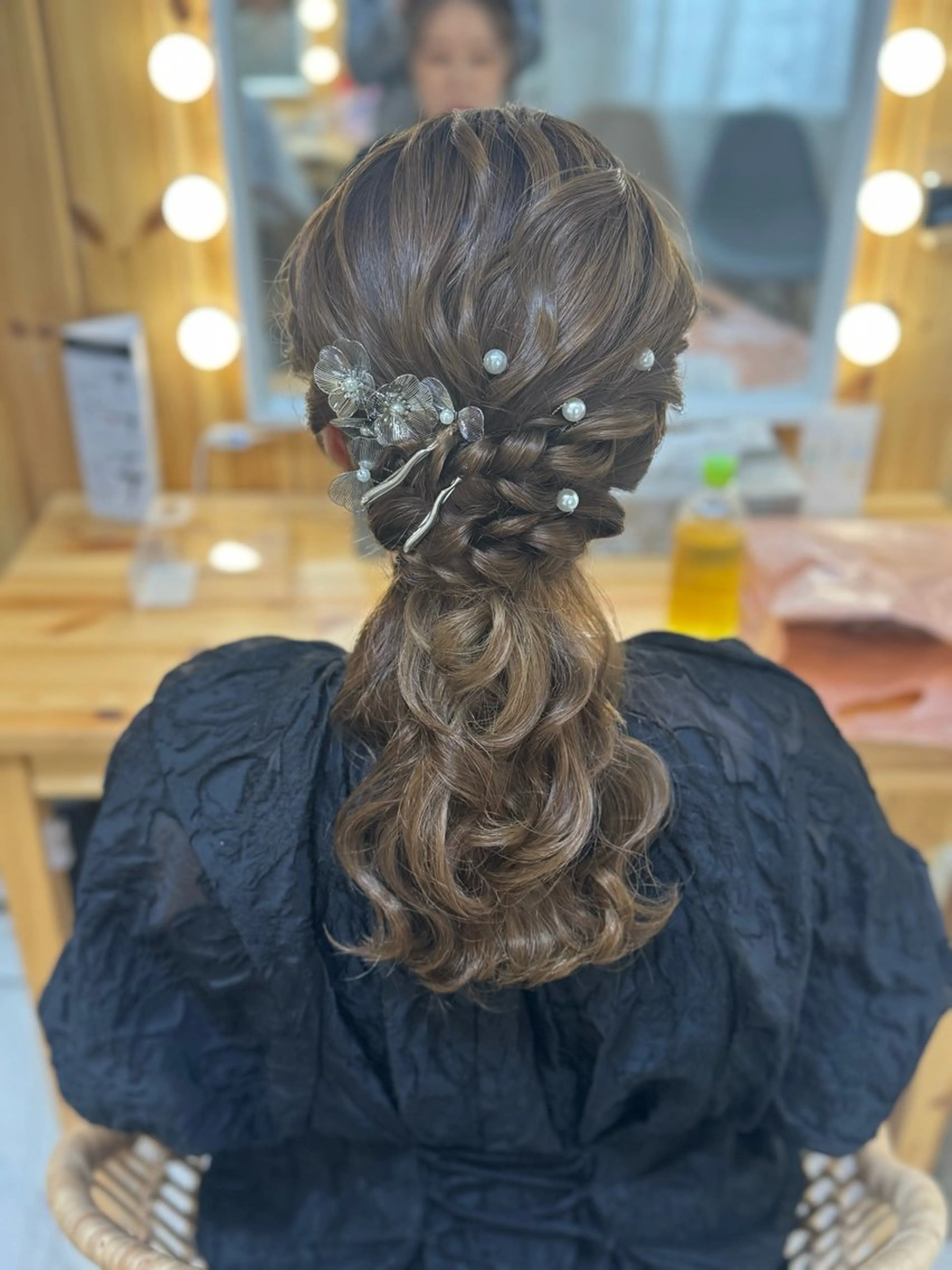 ヘアアレンジ ハーフアップ ヘアセット 鷲見 望のヘアスタイル