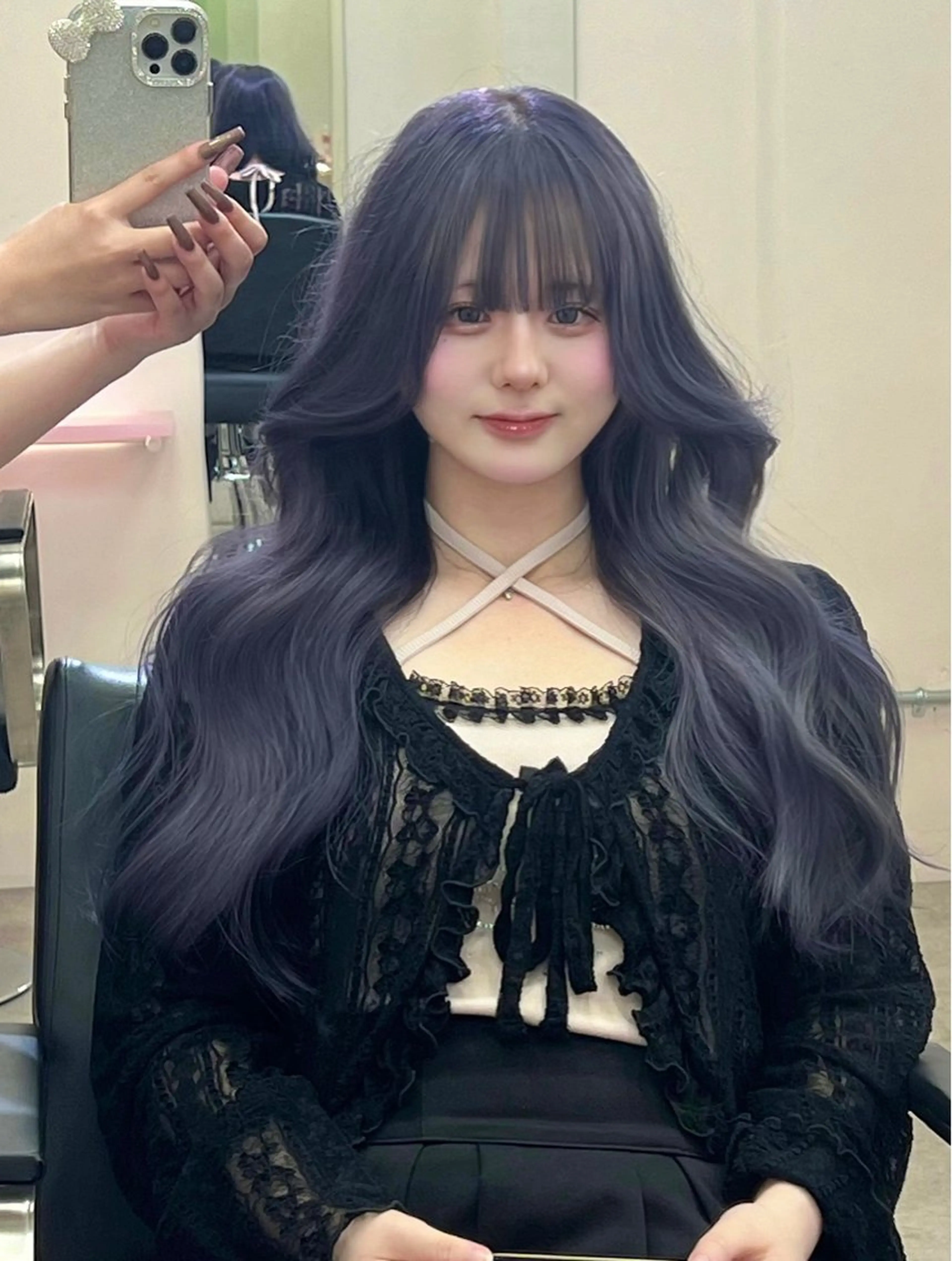 ロング ヘアカラー トリートメント sara/名古屋/ワ ンカラー/ハイトーンのヘアスタイル
