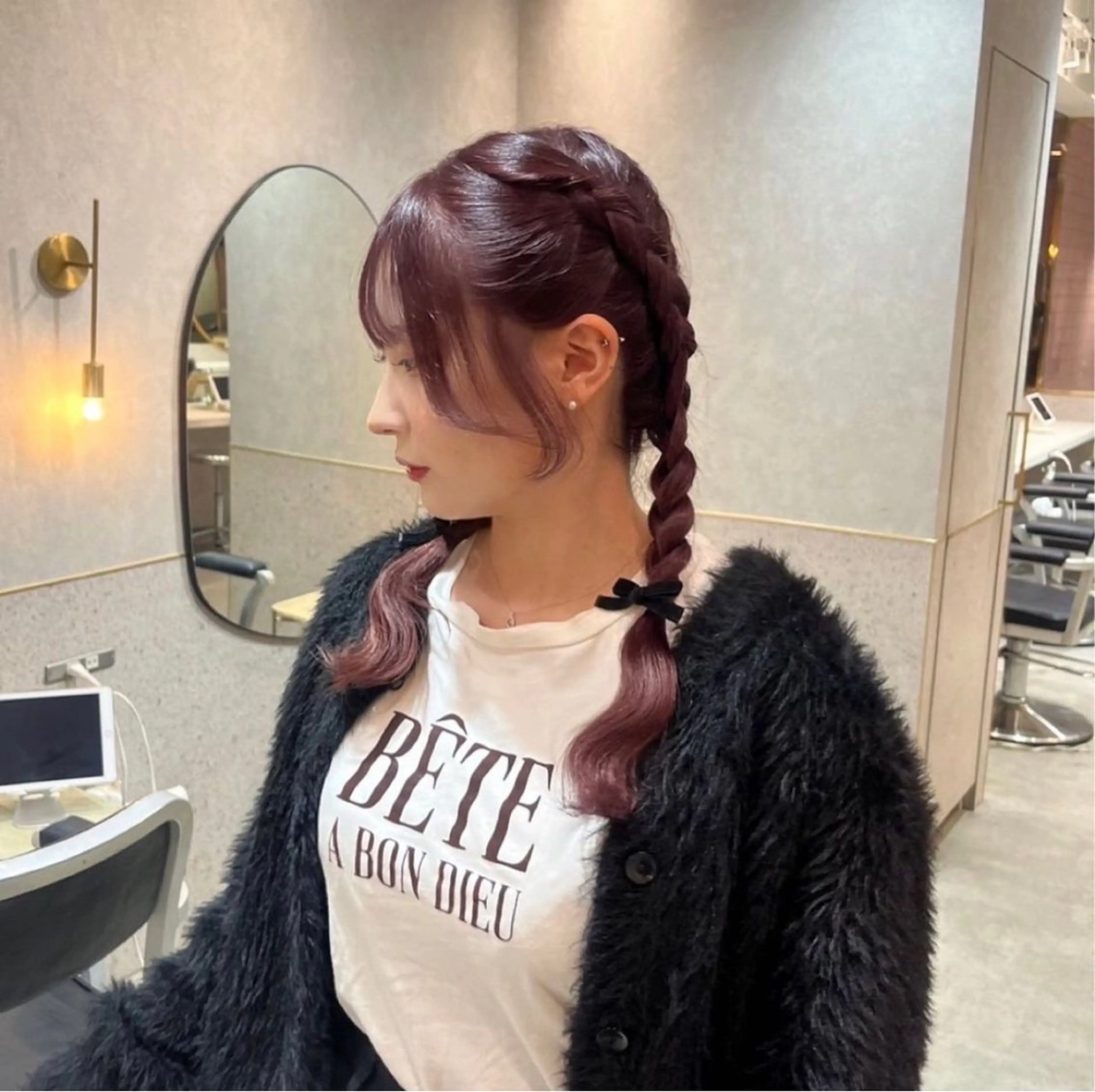 ロング カラー ヘアアレンジ ひより🩷韓国ヘアー _髪質改善カラーのヘアスタイル