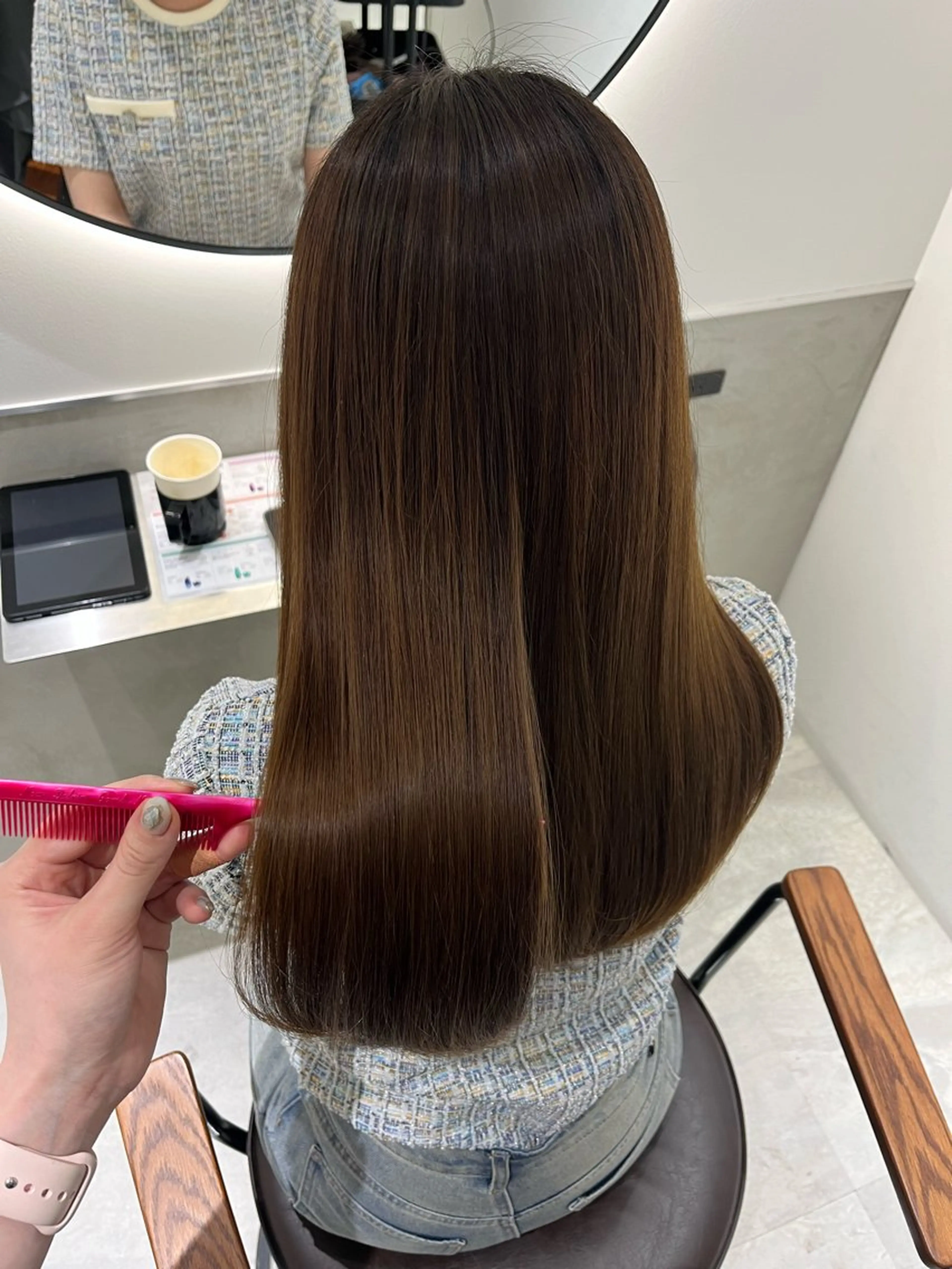 セミロング 縮毛矯正 トリートメント 韓国ヘア🤍 maiのヘアスタイル