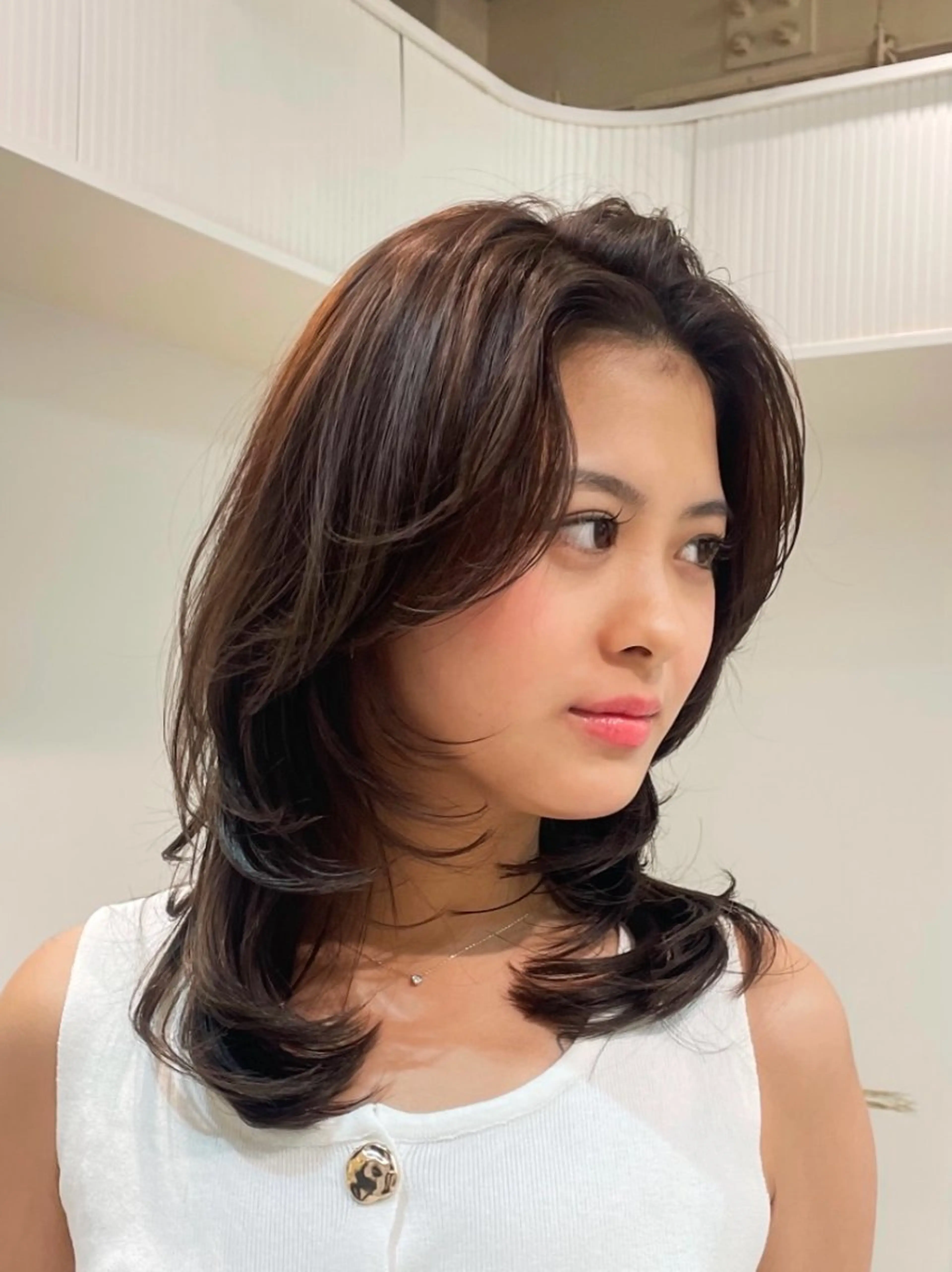 セミロング カラー ヘアアレンジ 🦠カラーリスト/ 魚瀬あおい🦠のヘアスタイル