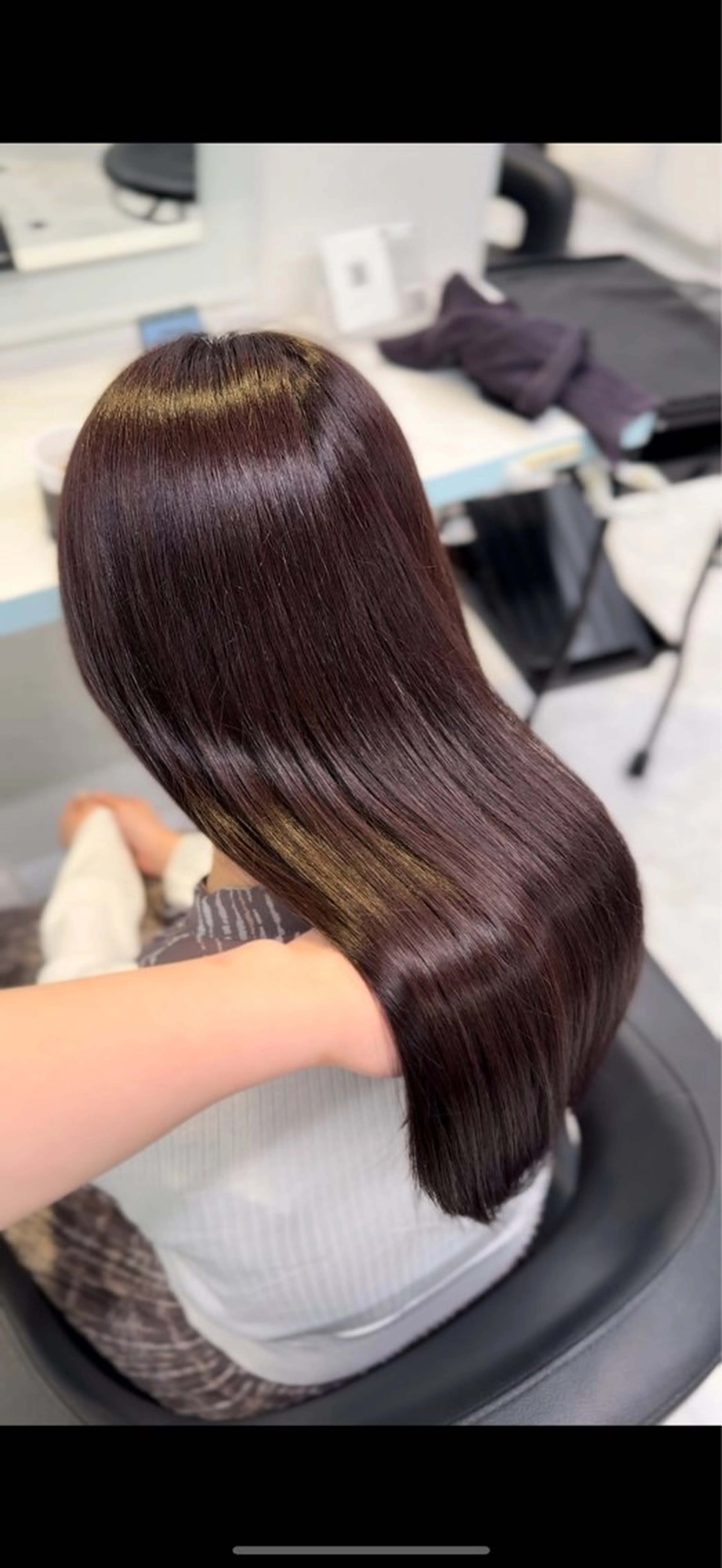 ロング カラー ヘアカラー ブリーチなし🍒中韓 /暖色系🍒のヘアスタイル