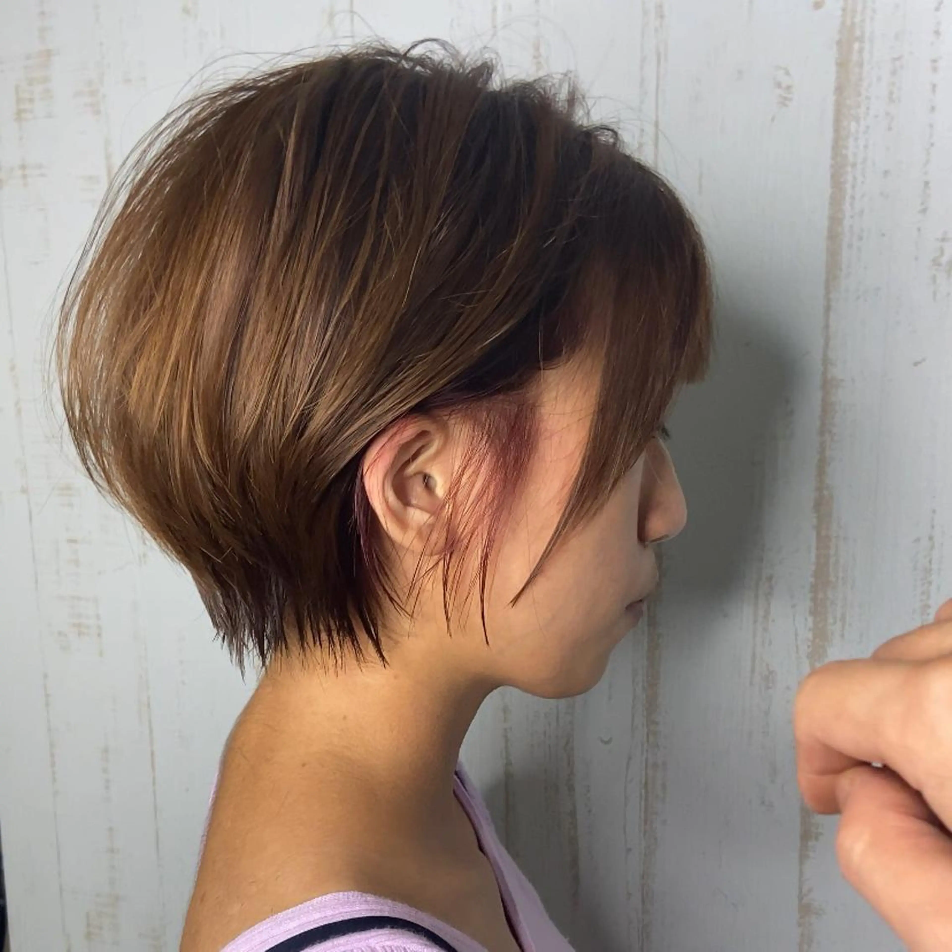 ショート カラー イヤリングカラー ショートヘア 髪質改善/縮毛矯正/ 似合わせ/山口大輝のヘアスタイル