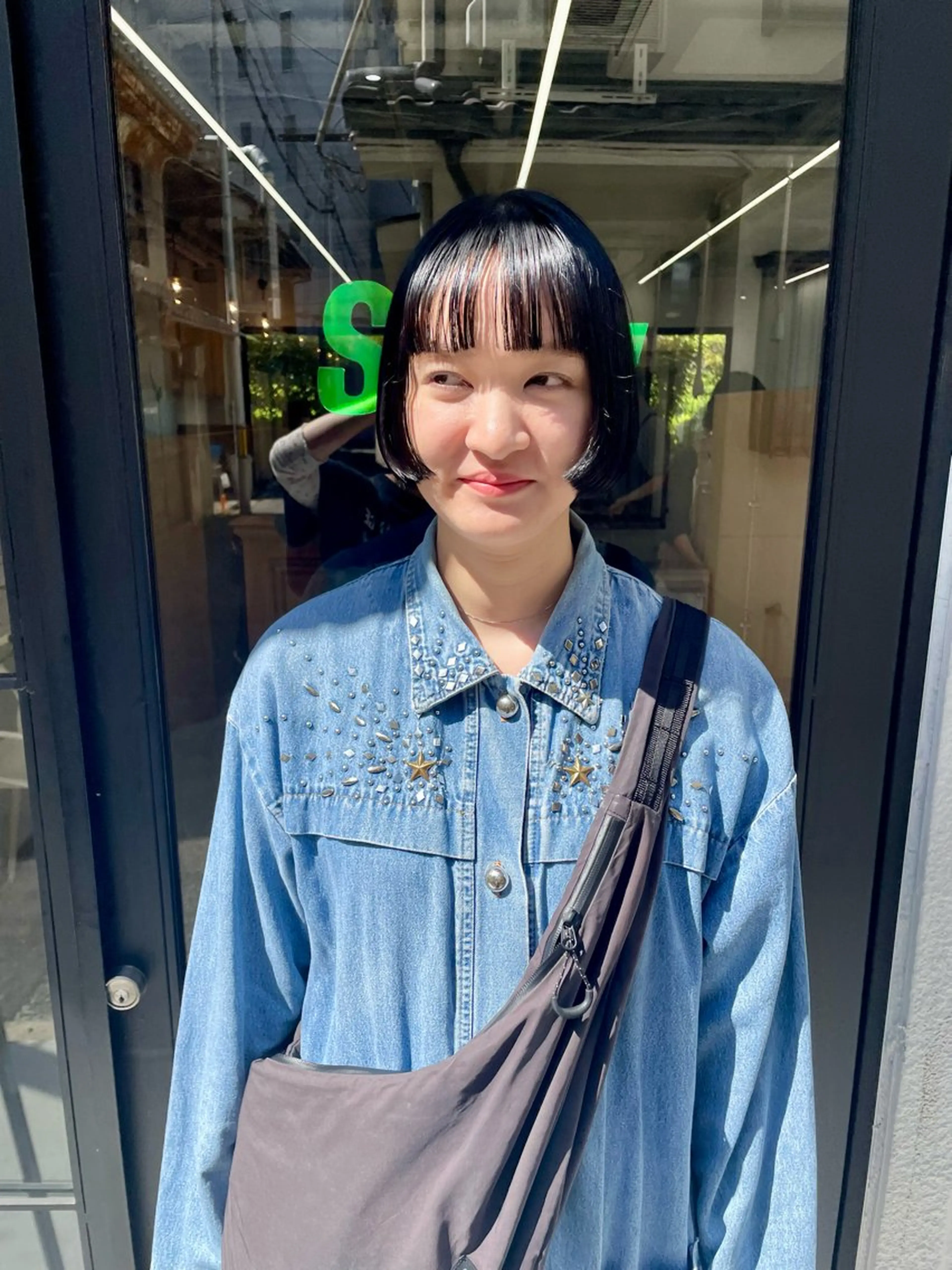 ミディアム カラー パーマ ヘアアレンジ メンズ 黒髪 ブルーカラー ブルーブラック ボブ カット ヘアカラー トリートメント tatsumi/ボブ ウルフ/レイヤーのヘアスタイル