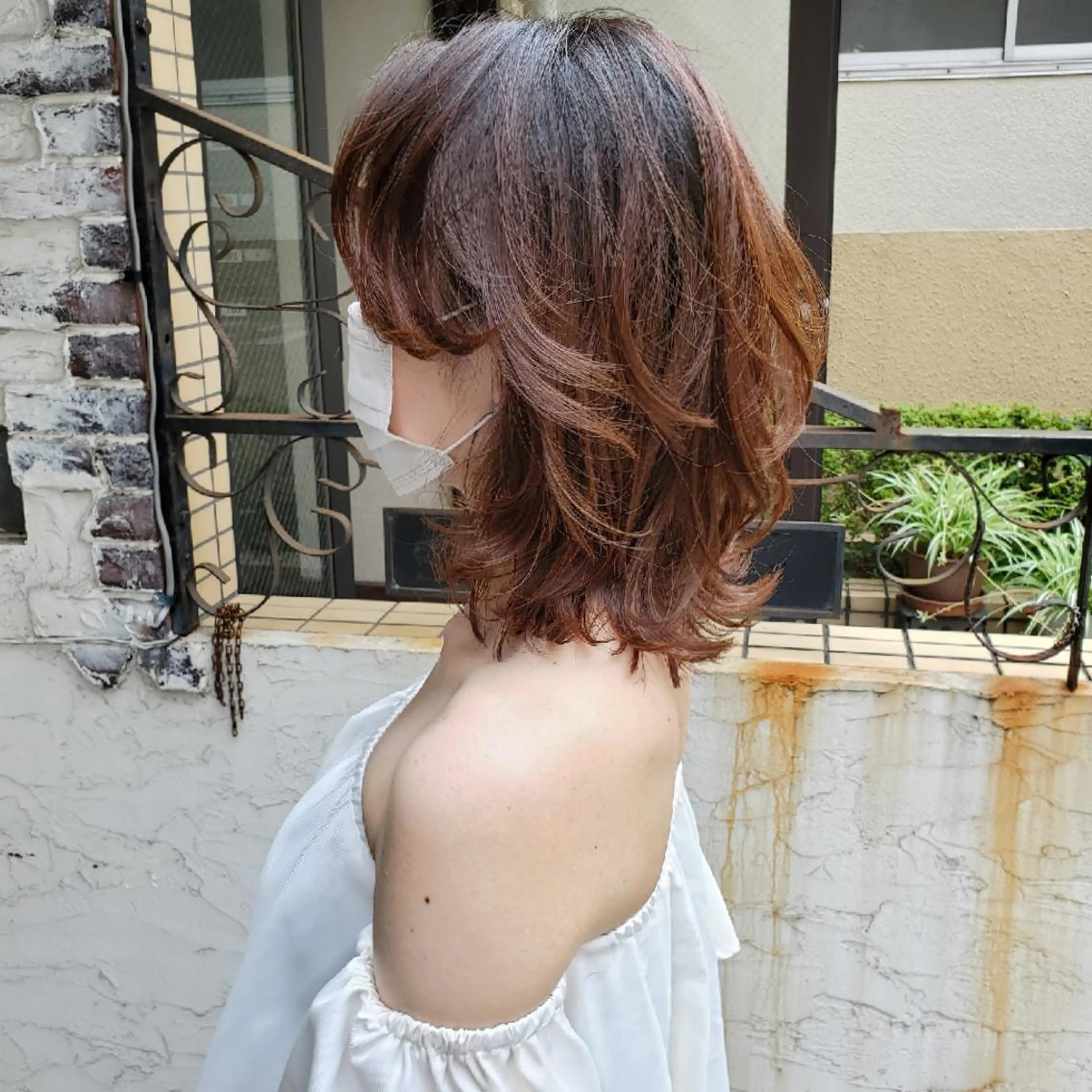 ミディアム カラー カット ヘアカラー トリートメント フリーランス所属・韓国ヘア レイヤー くびれヘアMATSUのヘアスタイル